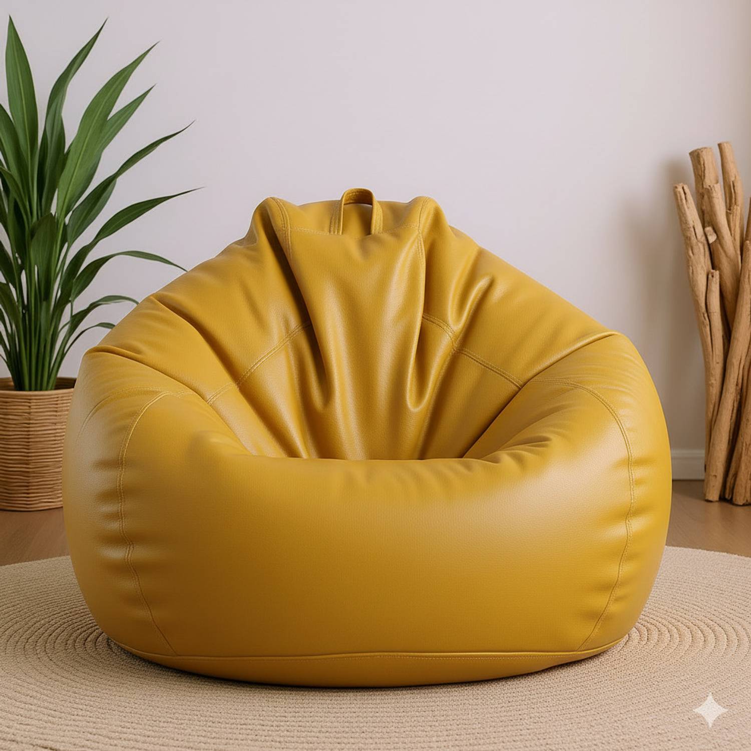 GIGLICK XXXL Faux Leather Bean Bag Filled with Beans | Ready To Use Teardrop Bean Bag With Bean Filling