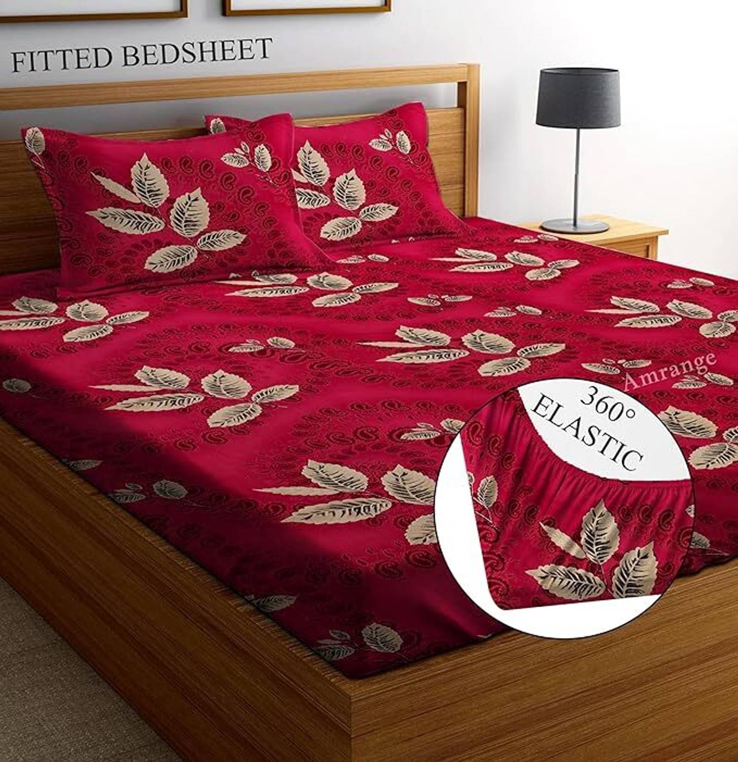 HIYANSHI HOME FURNISHING Polycotton King Fitted (Elastic) 200 TC