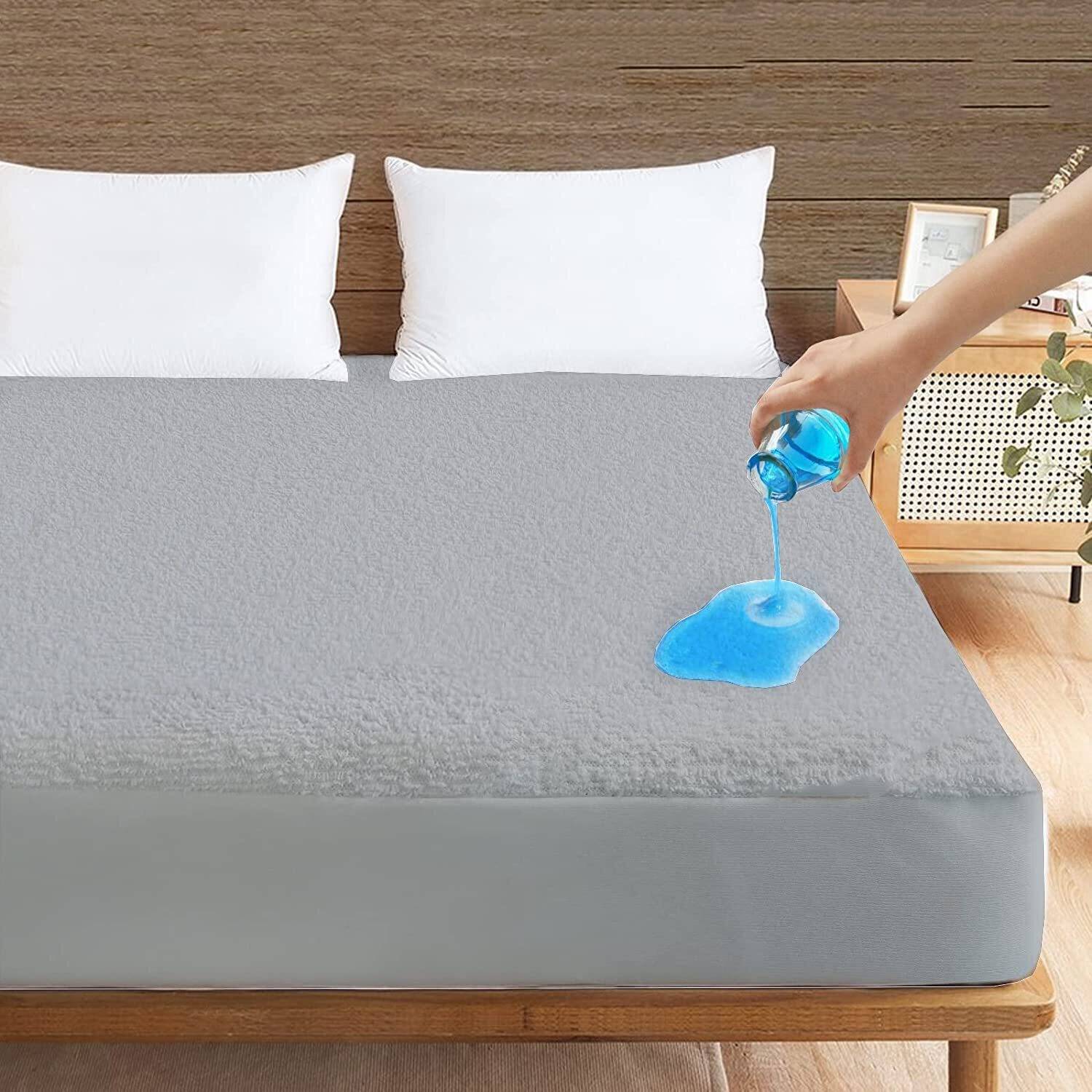 AG's Active King Size Fitted Terry Cotton Breathable, Stretchable, Waterproof Mattress Cover