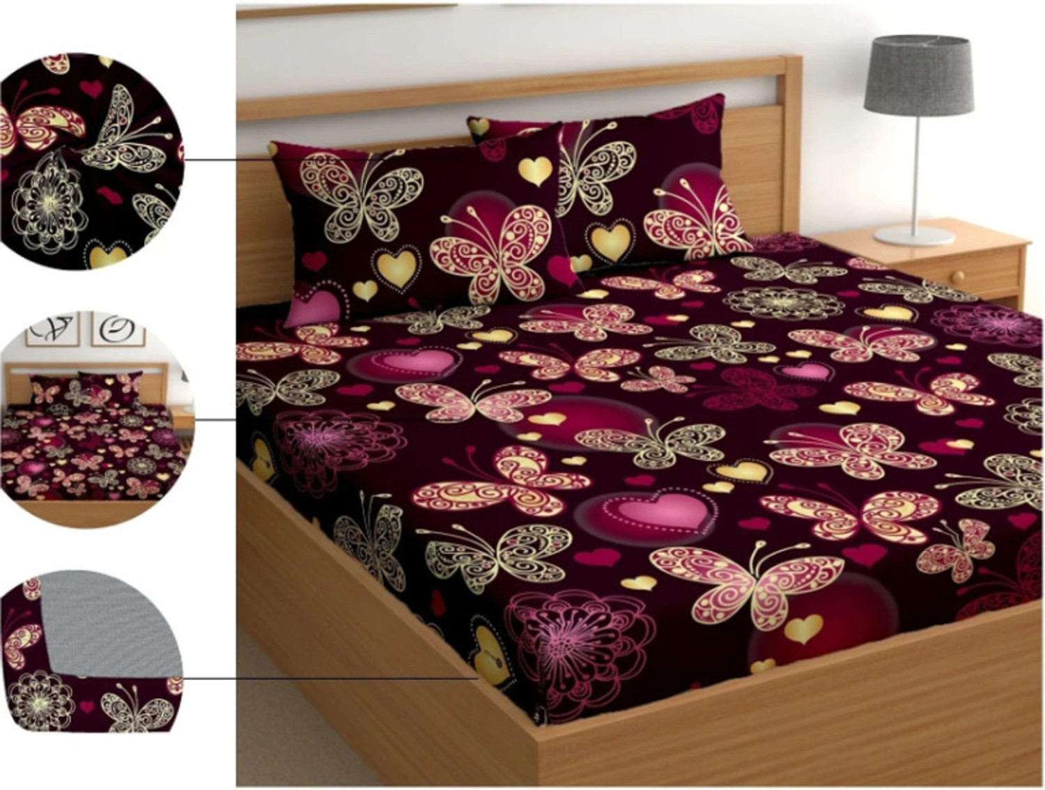 Image of TrueBuy Reversible Cotton Double Bed Cover
