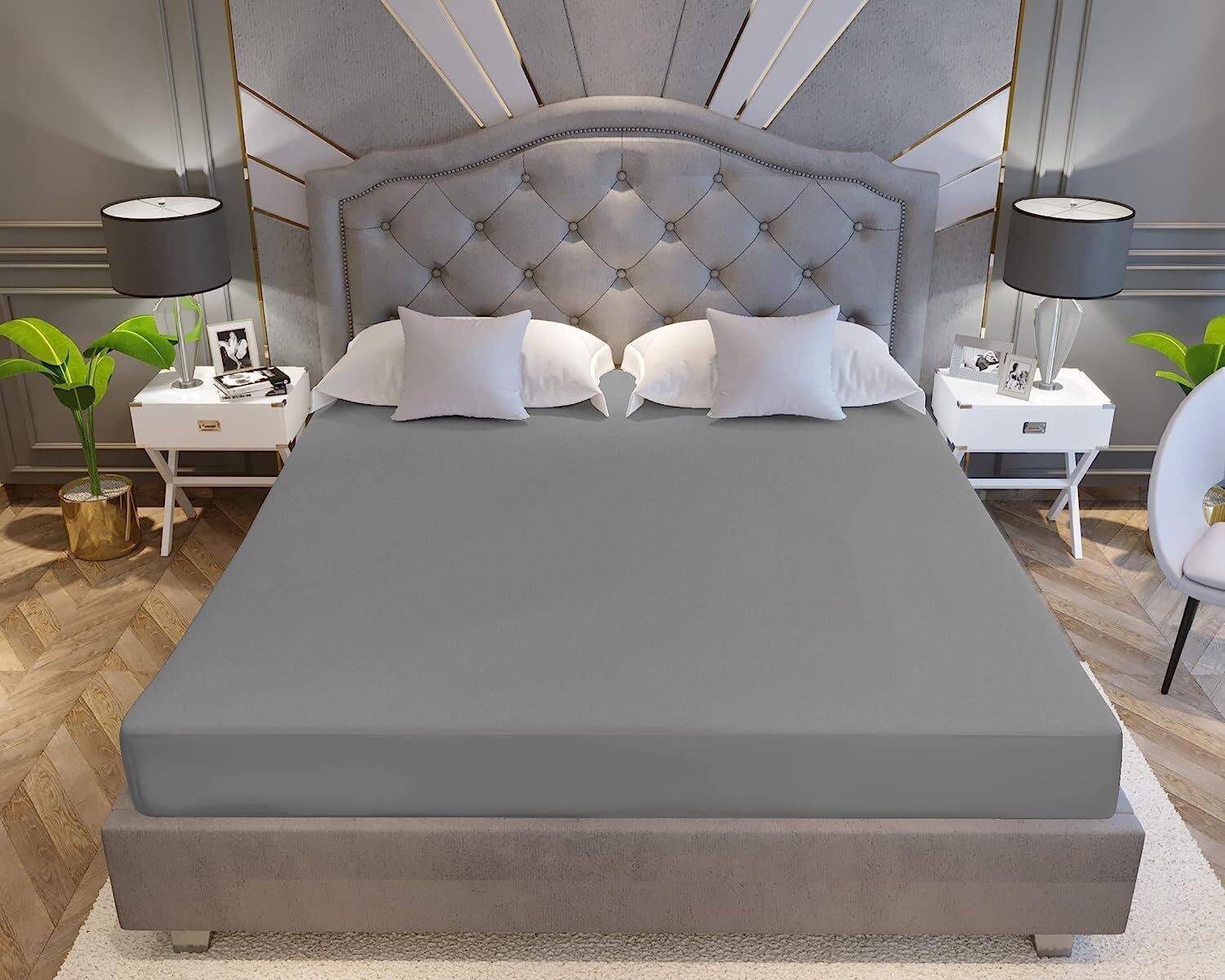 AG's Active King Size Fitted Terry Cotton Breathable, Stretchable, Waterproof Mattress Cover