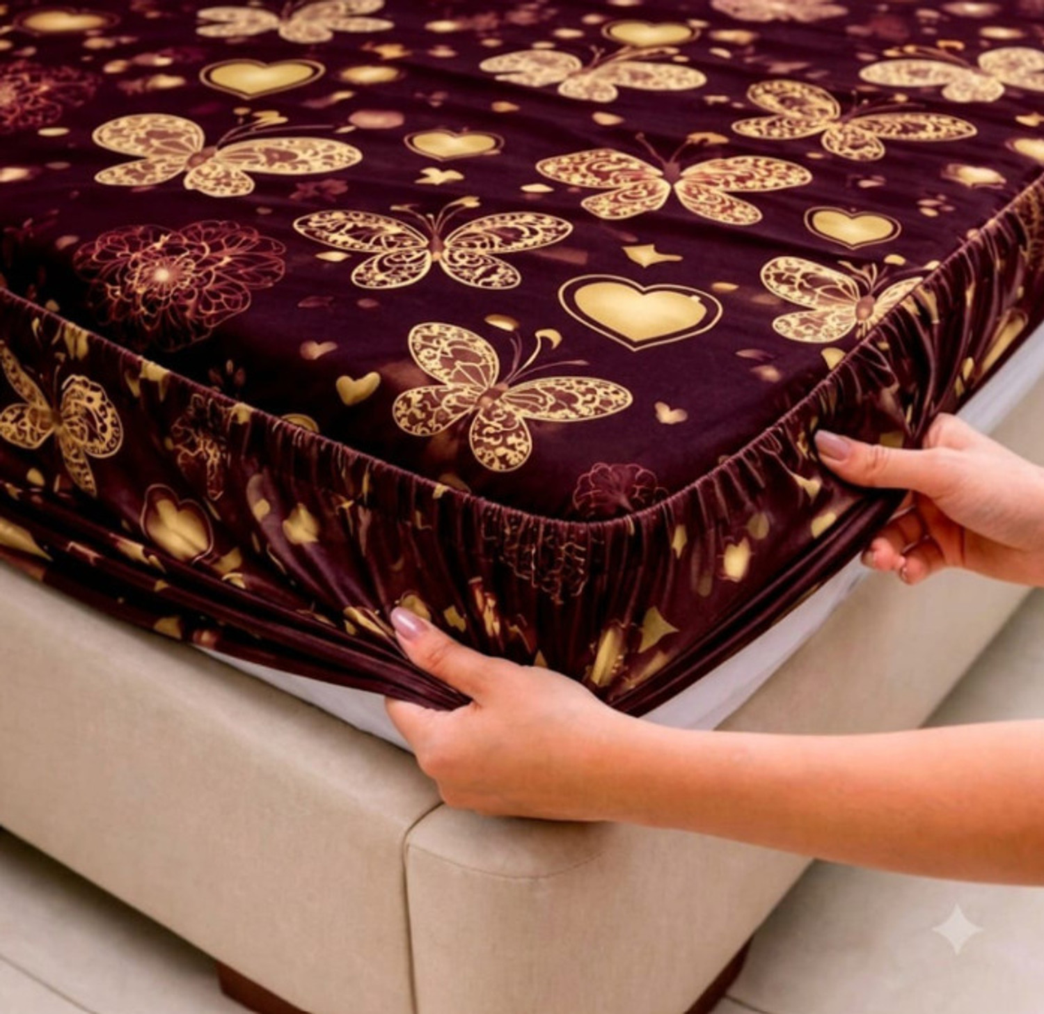 Image of TrueBuy Reversible Cotton Double Bed Cover