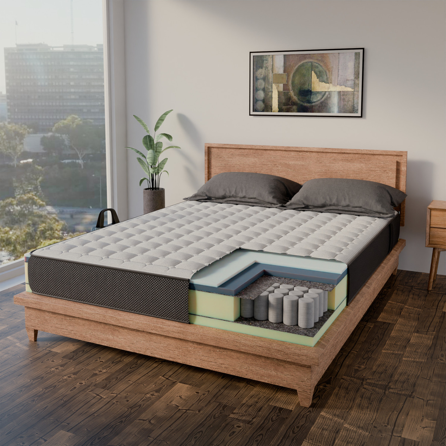 Image of Comforto by Comforto Hybrid | Pocket Spring with Memory Foam 10 Inch 10 inch Single Pocket Spring Mattress