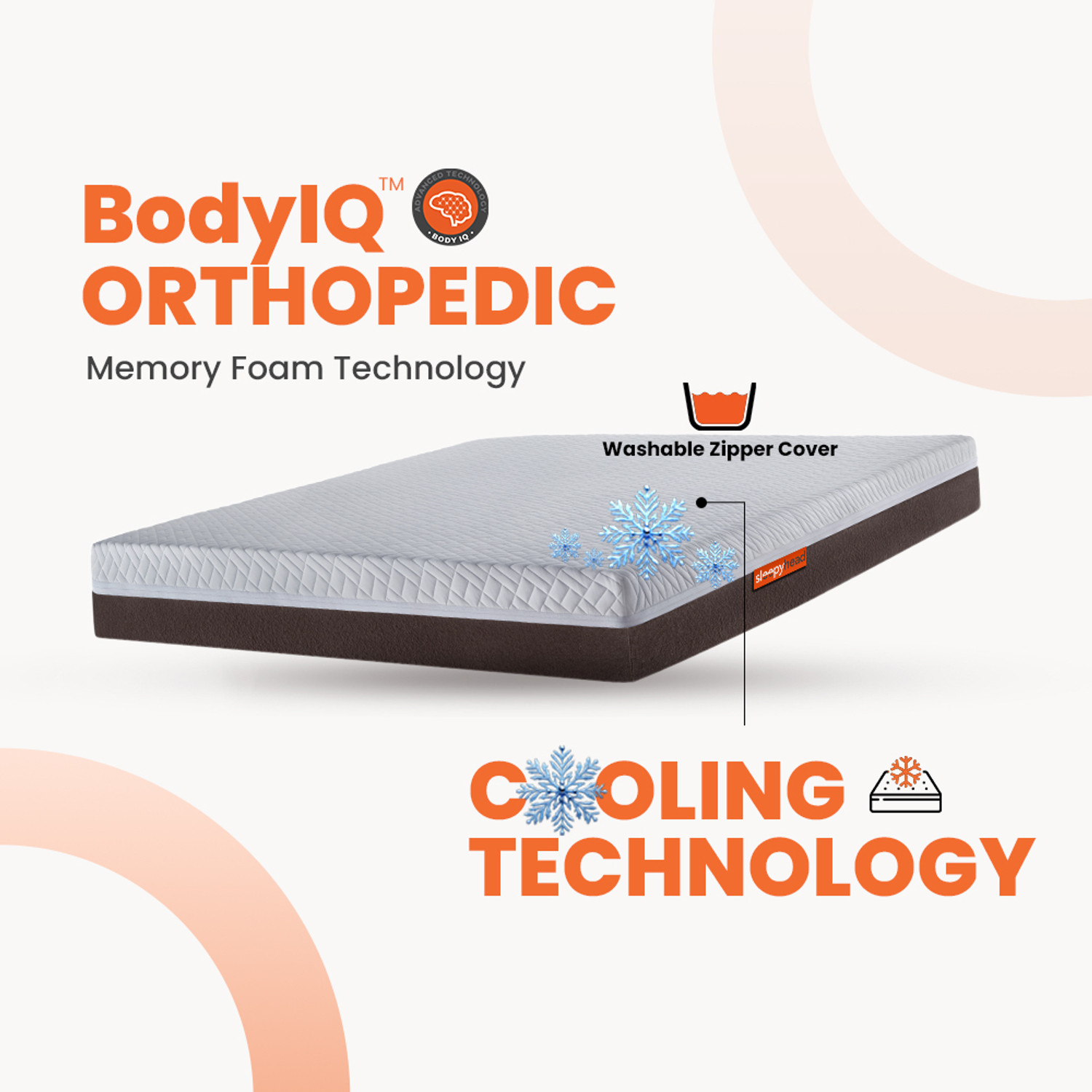Image of Sleepyhead Sense Designed by Duroflex - BodyIQ Orthopedic Memory Foam Cooling Tech 8 inch King High Density (HD) Foam Mattress
