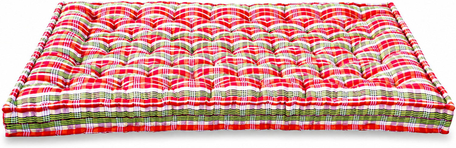 Image of TIRAZ Box Type Heavy Border Fiber Cotton Mattress For Floor & Bed Size(Single 72x30x5) 5 inch Single Cotton Mattress