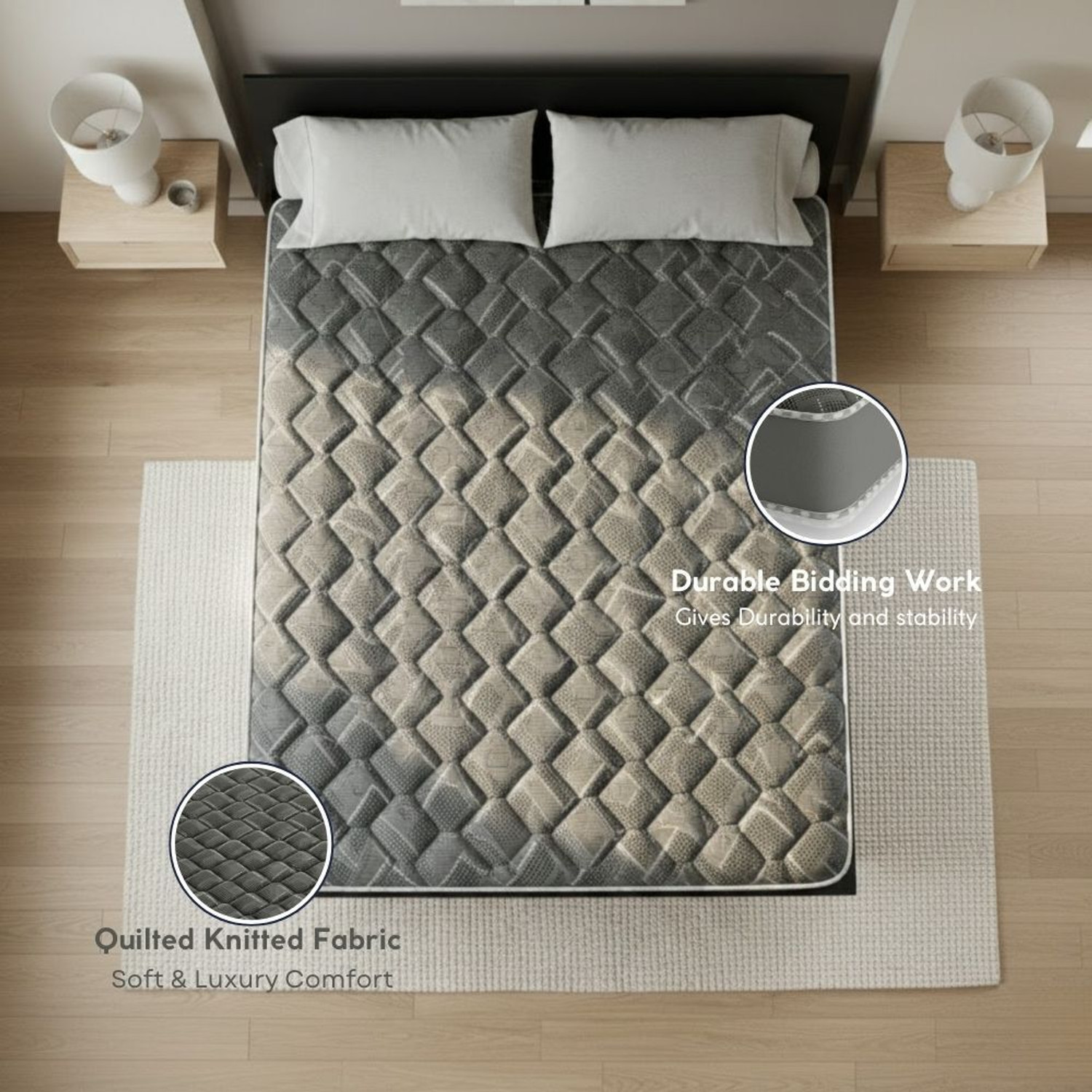 Image of WAKESURE Rolf Posture Relief Medium Firm High Density Foam | Quilted Knitted Fabric 4 inch Single High Density (HD) Foam Mattress