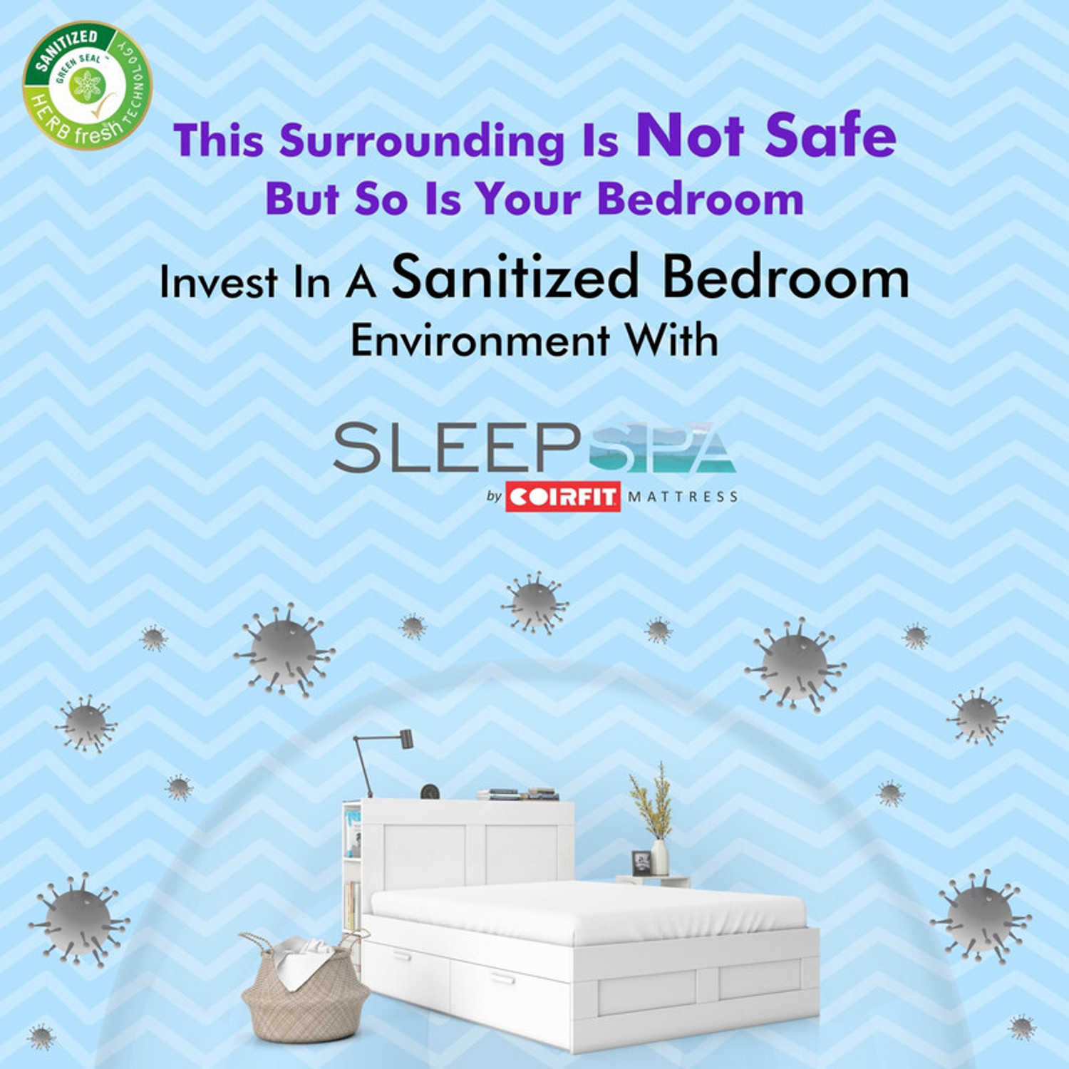 Image of SLEEP SPA MEMOSPRING Green Tea Icy Cool Fabric with HerbFRESH TECHNOLOGY 6 inch Single Pocket Spring Mattress