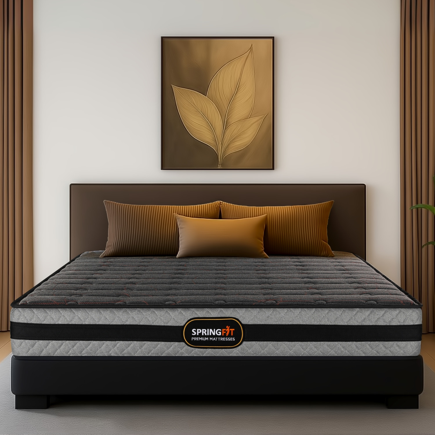 Image of SPRINGFIT Microgrid Mattress with Cooling Airvent Responsive & Aero Sleep 6 inch Queen High Resilience (HR) Foam Mattress