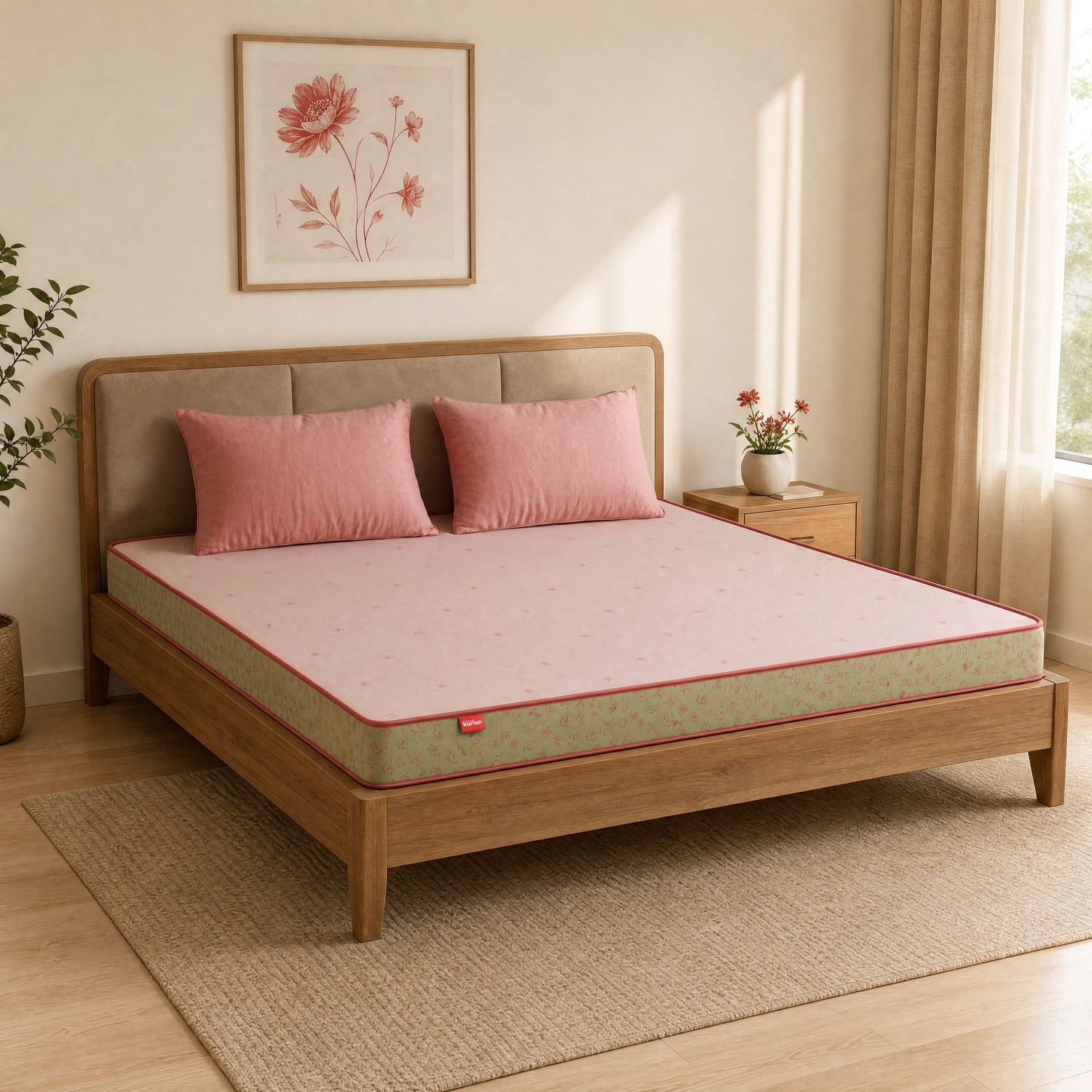 Image of KURLON Ortho Comfort, Medium Firm, Durable, Spine Support, 5 Yr Warranty, 4 inch Single High Resilience (HR) Foam Mattress