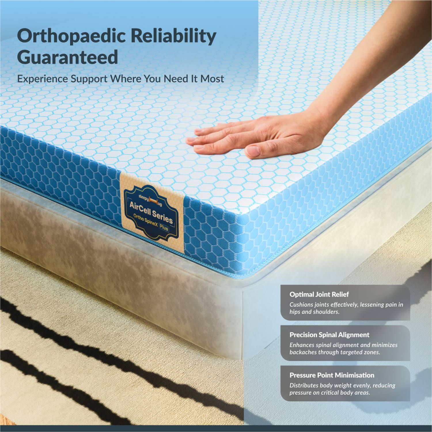 SleepyHug AirCe Series Ortho SpineX 6 inch Single Mattress - Image 2