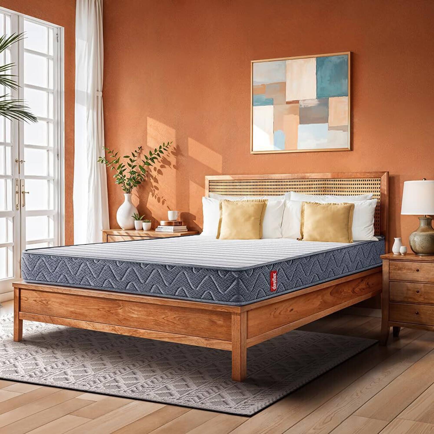Duroflex LiveIn Bounce - 3 Zone Pocket Spring with HR Foam Hybrid Roll Pack Mattress 6 inch Double Pocket Spring Mattress