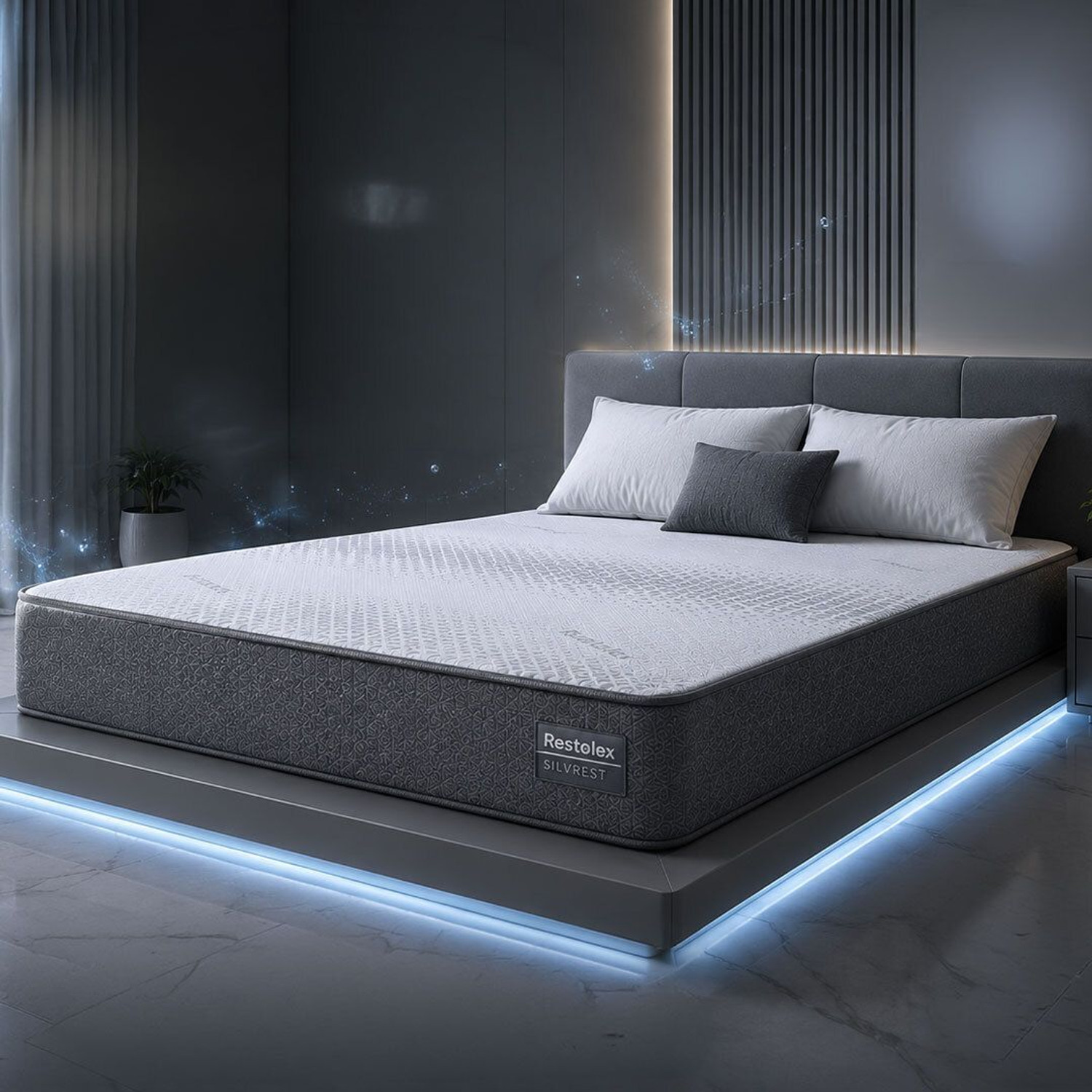 Image of Restolex SilvRest-India's First Silver-Infused with 7-Zone Orthopedic Support Roll-Pack 8 inch King Natural Latex Mattress