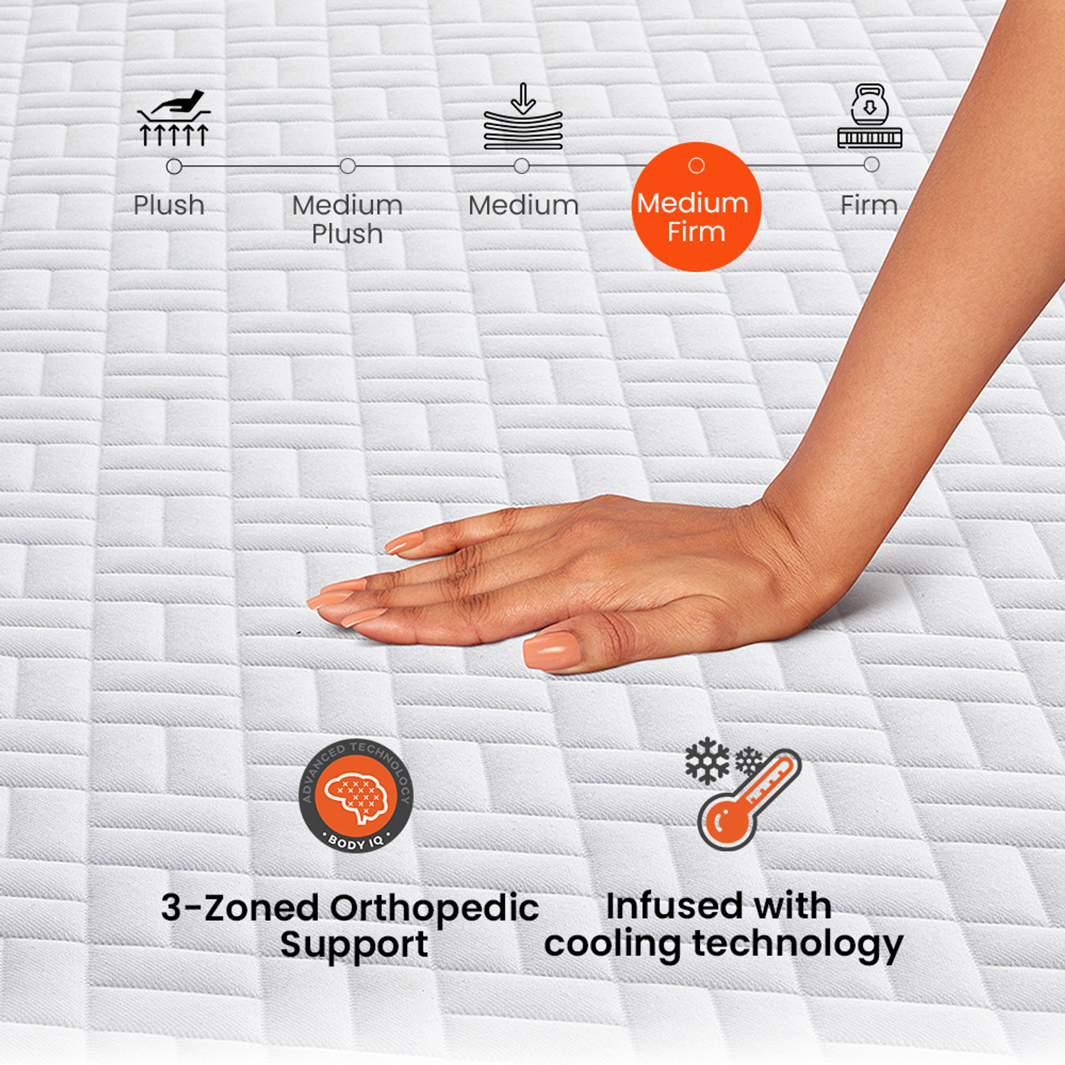 Image of Sleepyhead Sense Designed by Duroflex - BodyIQ Orthopedic Memory Foam Cooling Tech 8 inch King High Density (HD) Foam Mattress