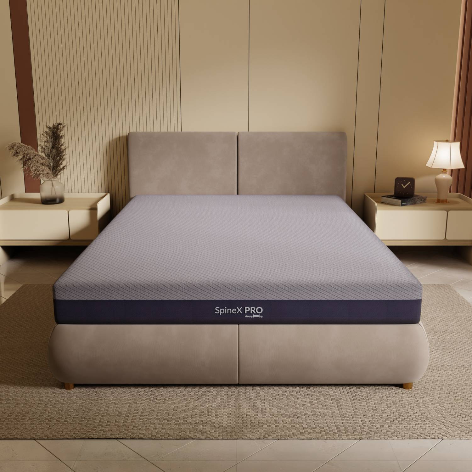 SleepyHug AirCell Ortho SpineX PRO Premium Orthopedic Memory Foam Mattress 5 inch Double High Resilience (HR) Foam Mattress