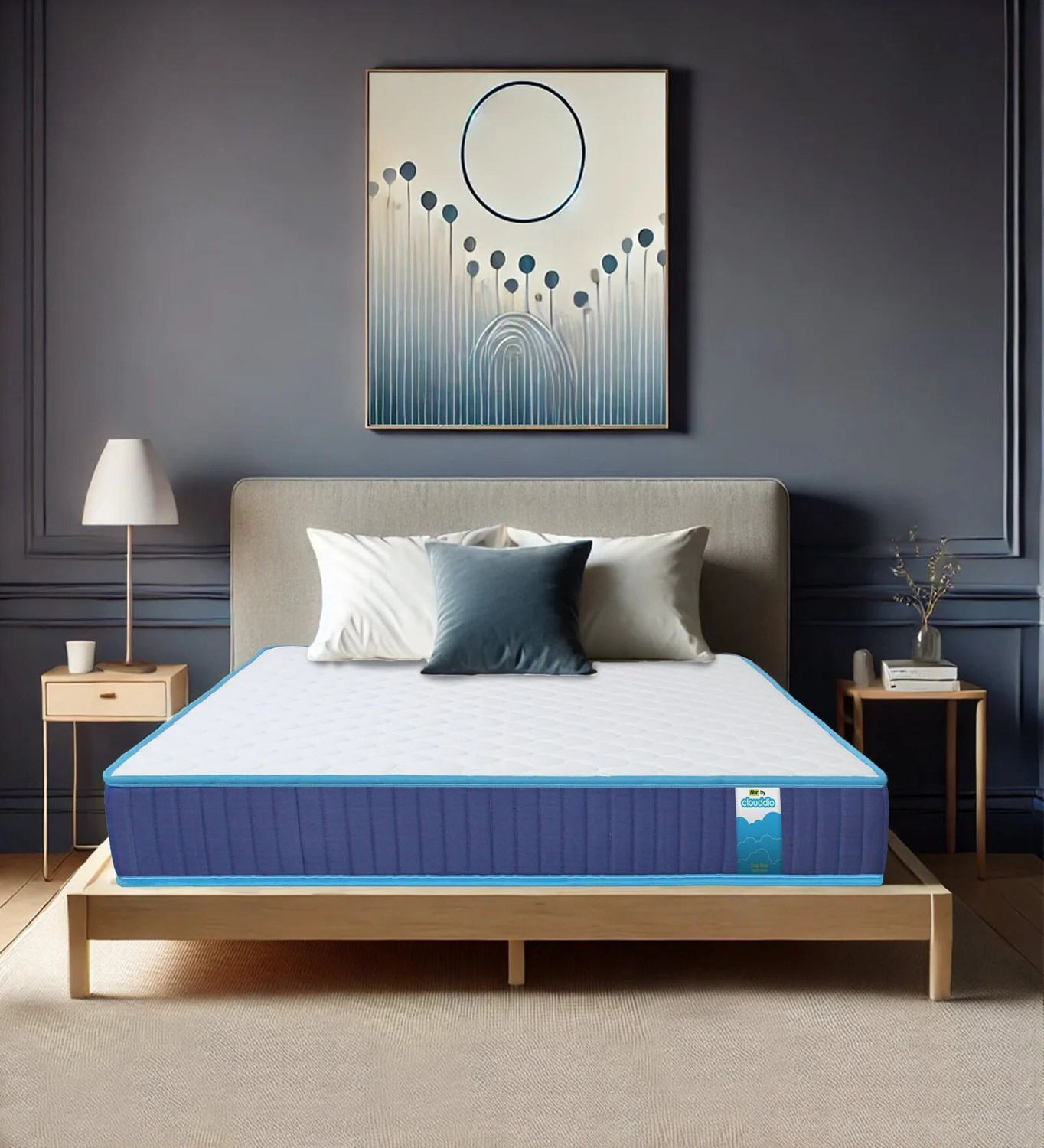 Image of Clouddio From Pepperfry Nor Dual Side Reversible Antibacterial /Anti-Skid | Soft Firm 8 inch King High Resilience (HR) Foam Mattress