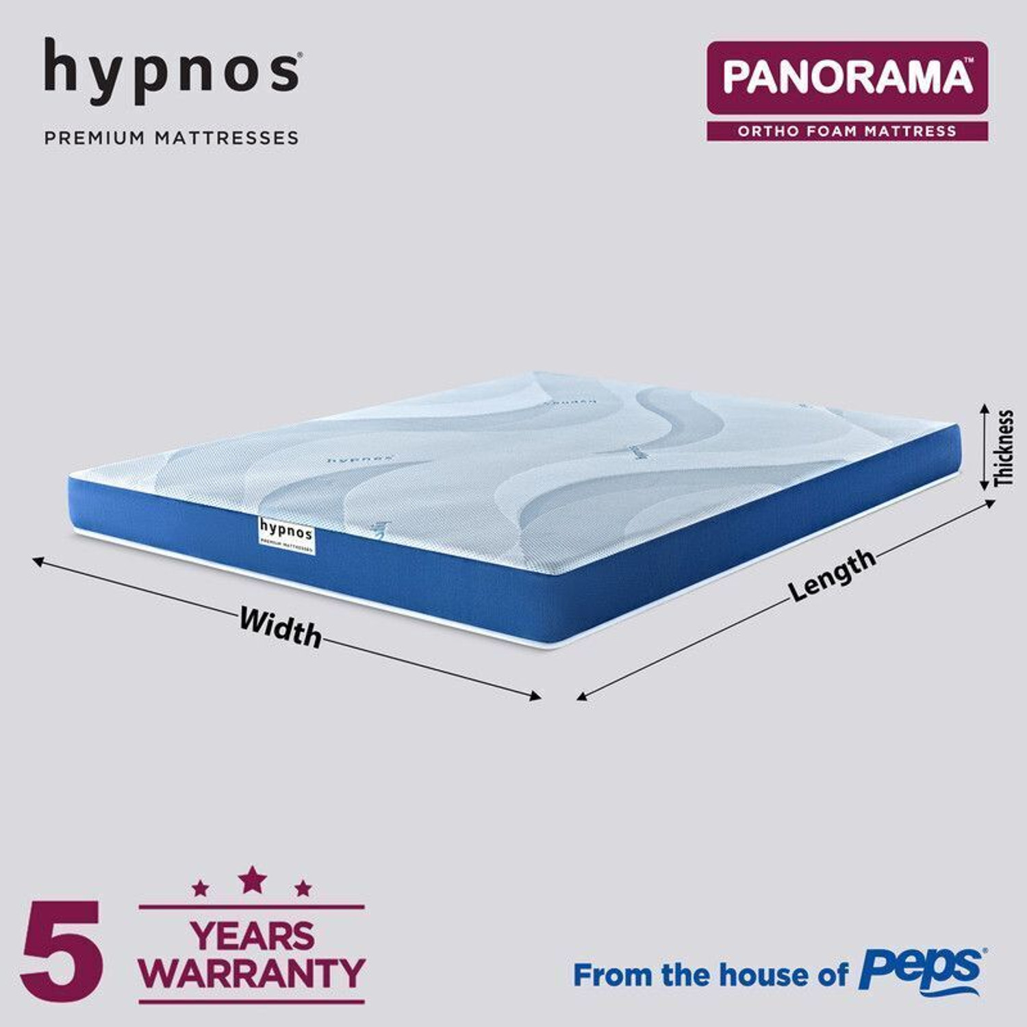 Image of Hypnos Orthopedic Anti-Microbial Fabric, Medium Firm Pressure Relief for Back Support 6 inch Double Memory Foam Mattress