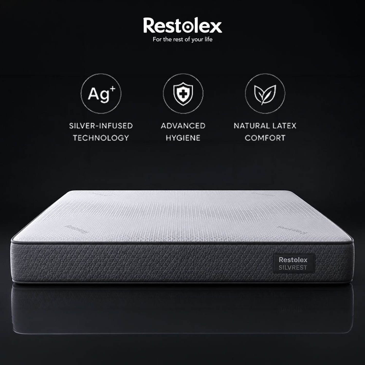Image of Restolex SilvRest-India's First Silver-Infused with 7-Zone Orthopedic Support Roll-Pack 8 inch King Natural Latex Mattress