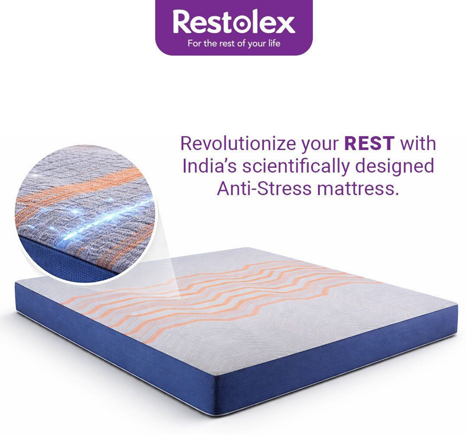Image of Restolex Anti-Stress Orthopedic Roll-Pack 6 inch King Memory Foam Mattress