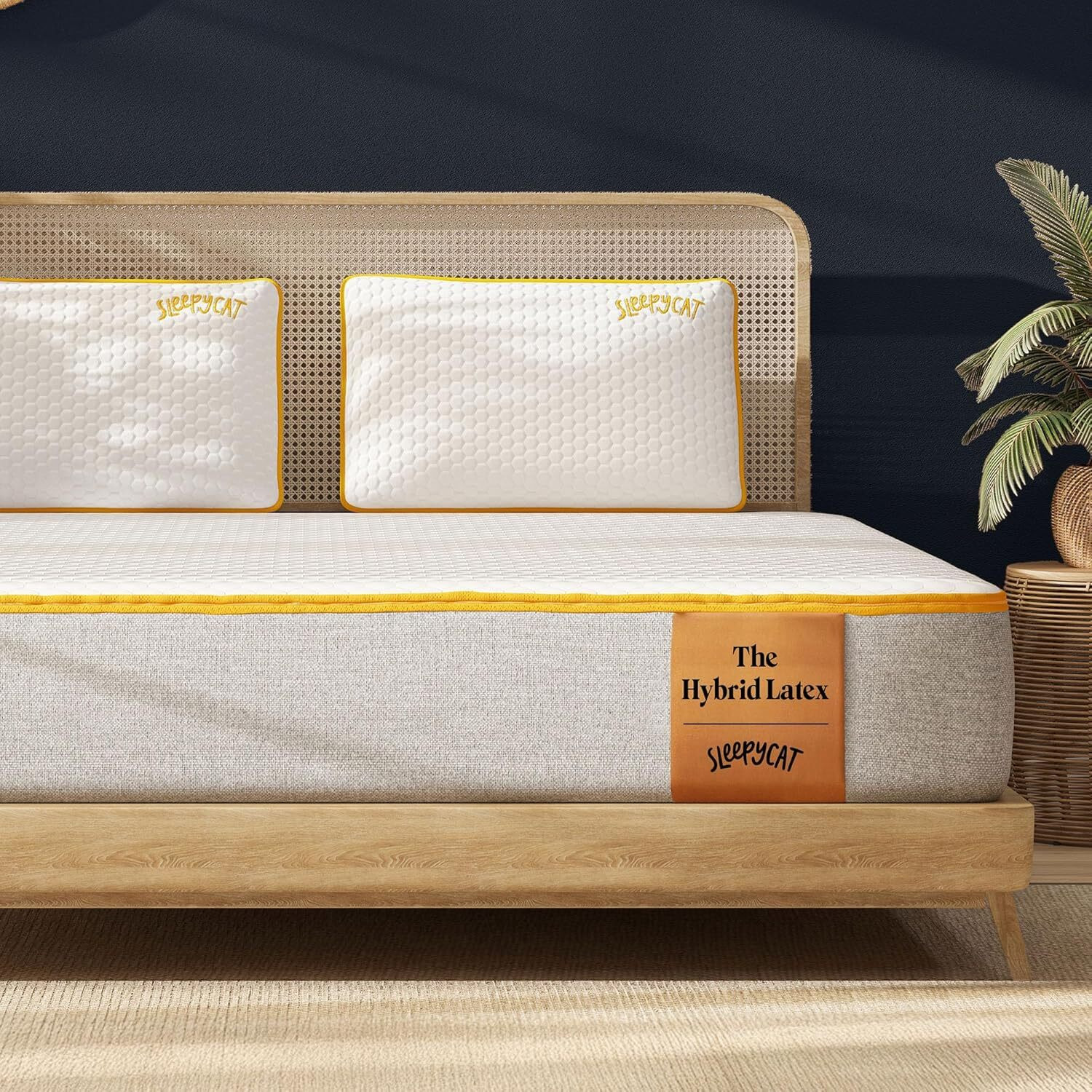 Image of SleepyCat Hybrid Latex Mattress for Back Pain Relief & Comfort 8 inch King Latex Foam Mattress