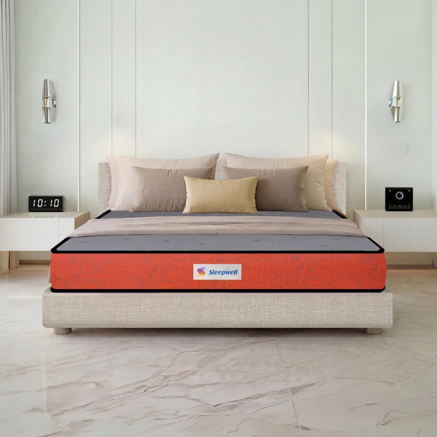Image of Sleepwell Dual Pro, Medium Soft & Firm, Enhanced Airflow, Anti-Microbial, 10 Yr Warranty, 8 inch Single High Resilience (HR) Foam Mattress