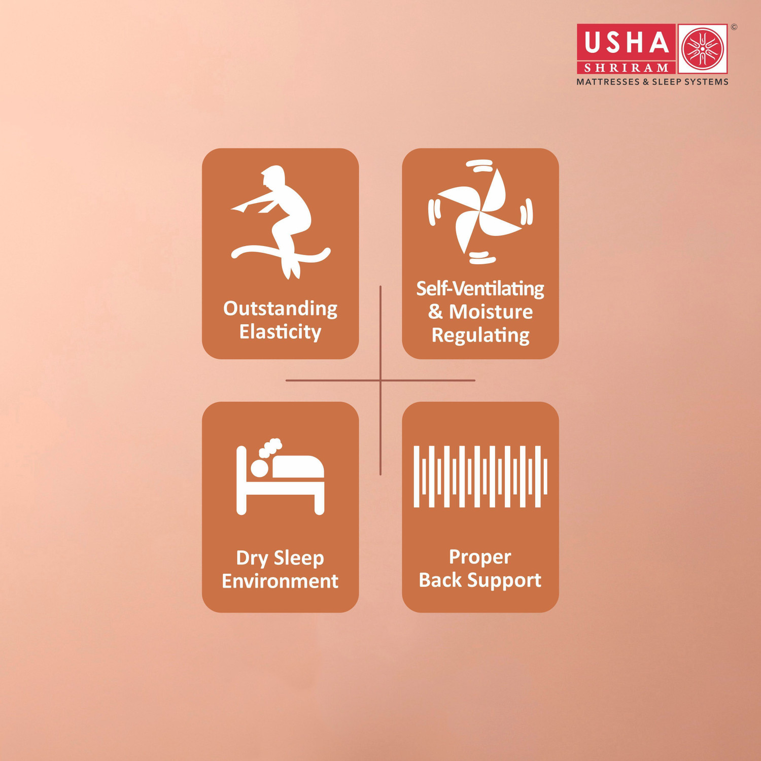 Image of USHA SHRIRAM Dual Comfort Reversible HR Foam Mattress - Soft & Firm with 10 Years Warranty 4 inch King High Resilience (HR) Foam Mattress