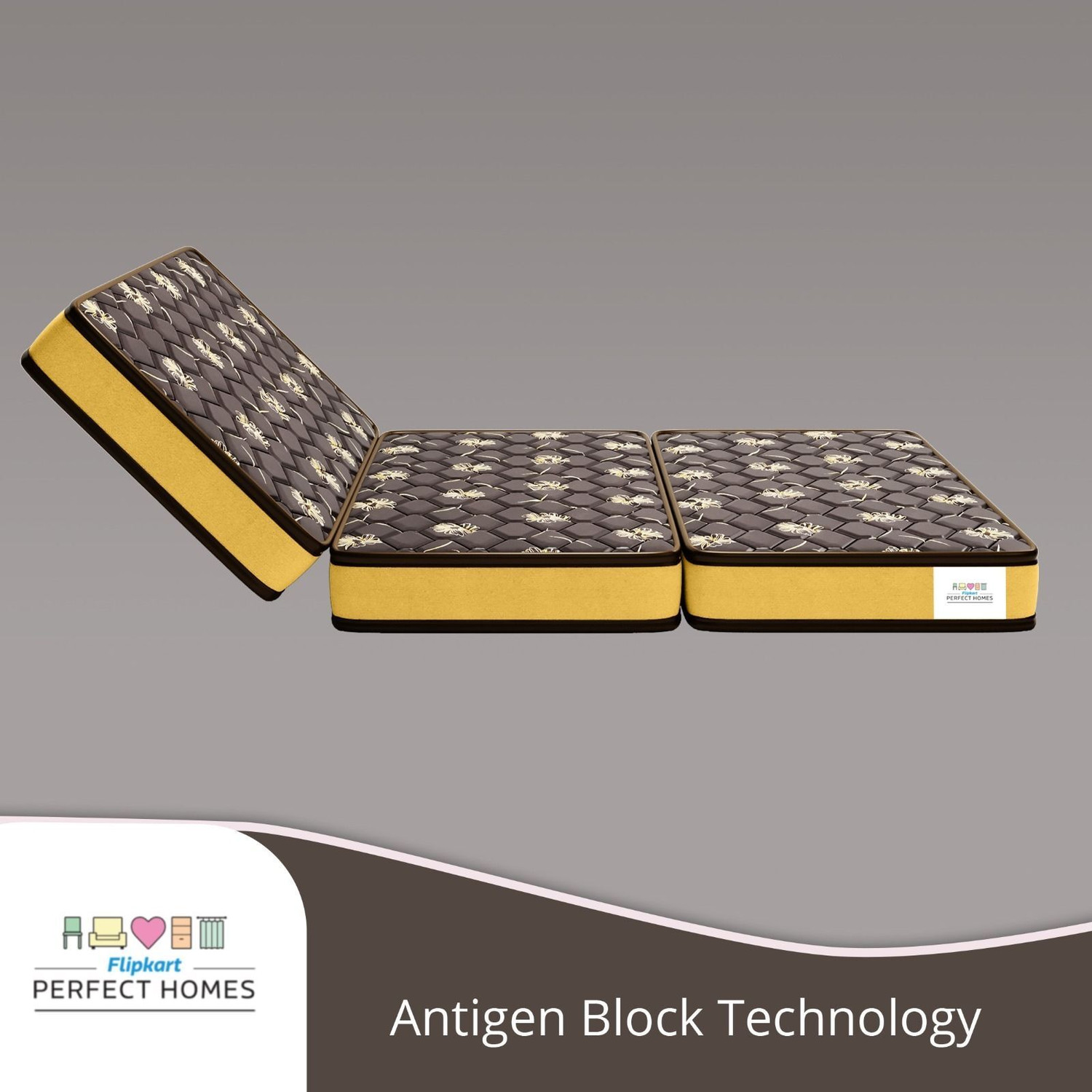 Image of Flipkart Perfect Homes Omaxx - Three Folding /Travel Mattress 4 inch Double PU Foam Mattress