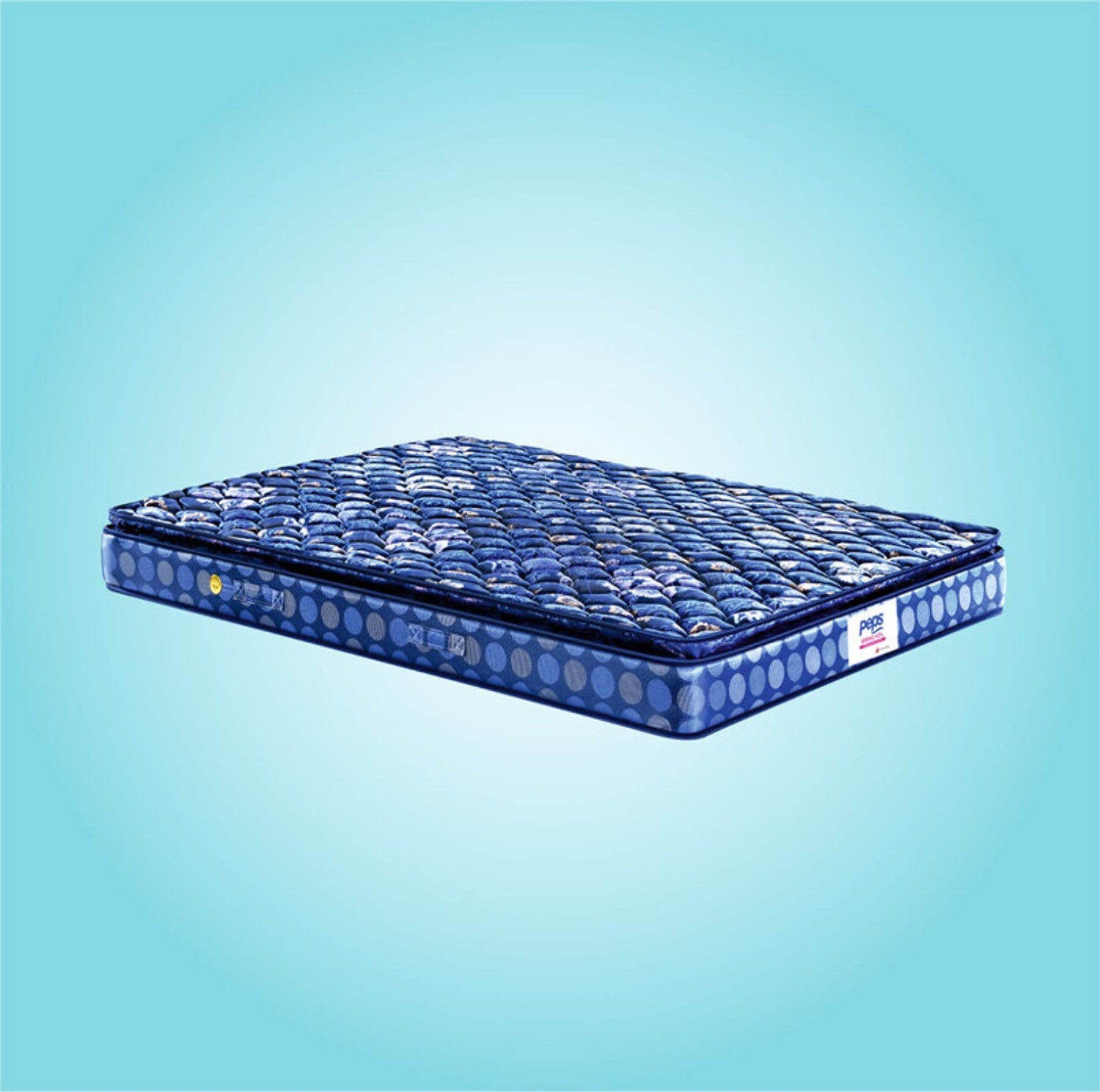 Image of PEPS Springkoil Durable PU Foam Quilt, Medium Firm Back Support, Dark Blue 10 inch Single Bonnell Spring Mattress