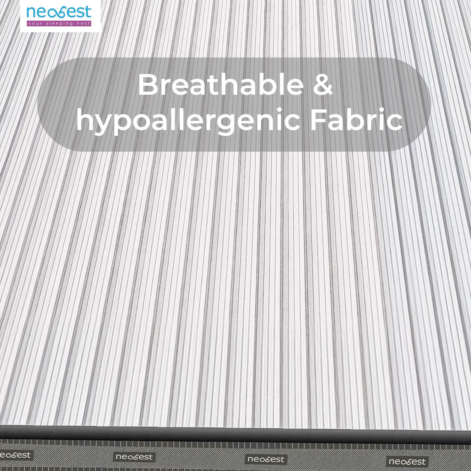 Image of Neobest Orthopedic| Dual Foam 3 Layers Hypoallergenic & Breathable Fabric| Tape Edge 6 inch King High Resilience (HR) Foam Mattress