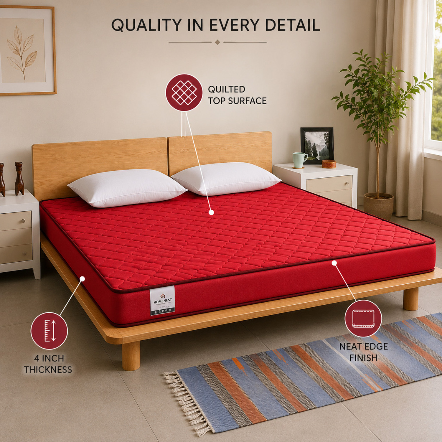 Image of Dadiwal Matress Bed Matress 4 inch Double PU Foam Mattress