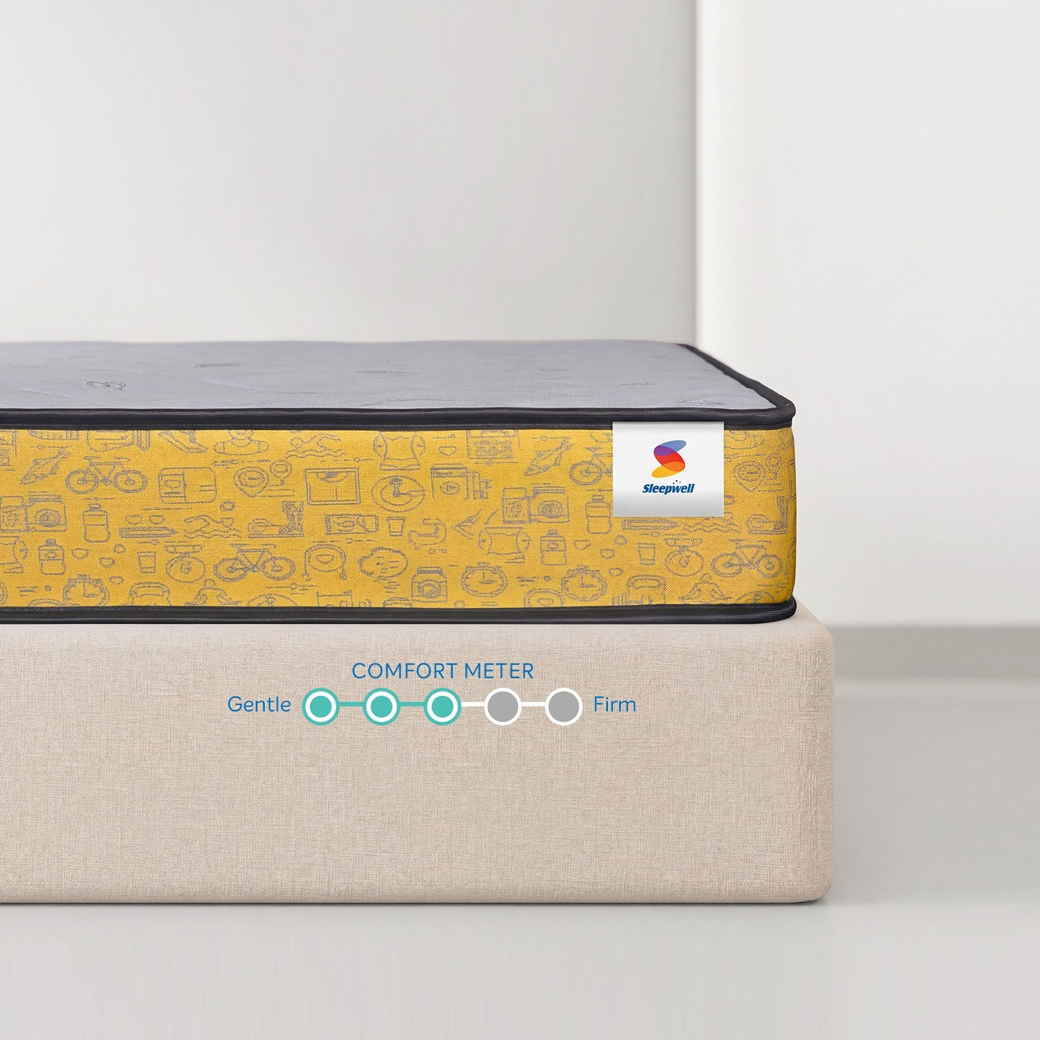 Image of Sleepwell Ortho Pro Spring, Medium Firm, Orthopedic, Anti-Microbial, 10 Yr Warranty, 6 inch Single Pocket Spring Mattress