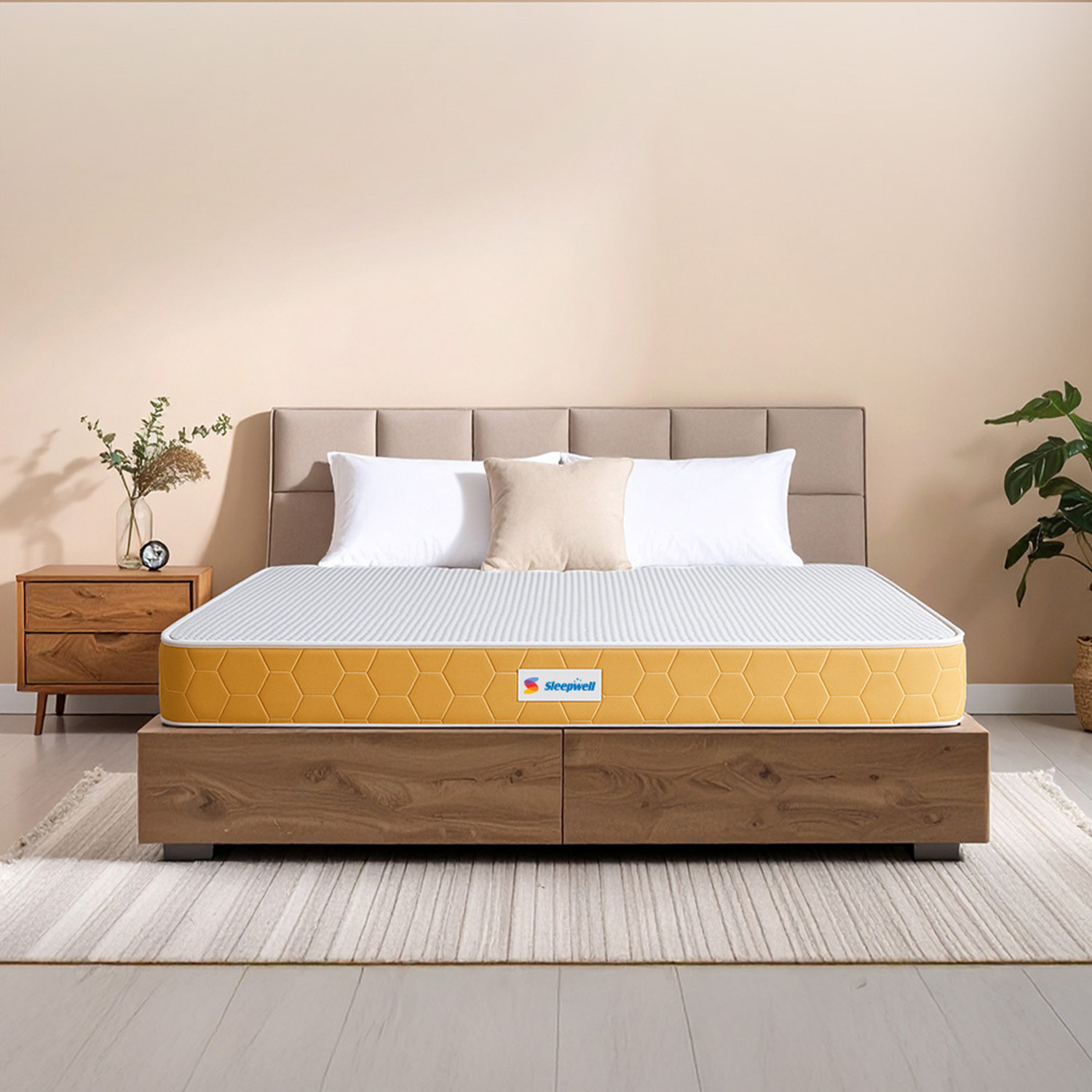 Image of Sleepwell Dual, Reversible, Medium Soft & Firm Resitec Foam, Anti-Microbial Technology 5 inch Single High Resilience (HR) Foam Mattress