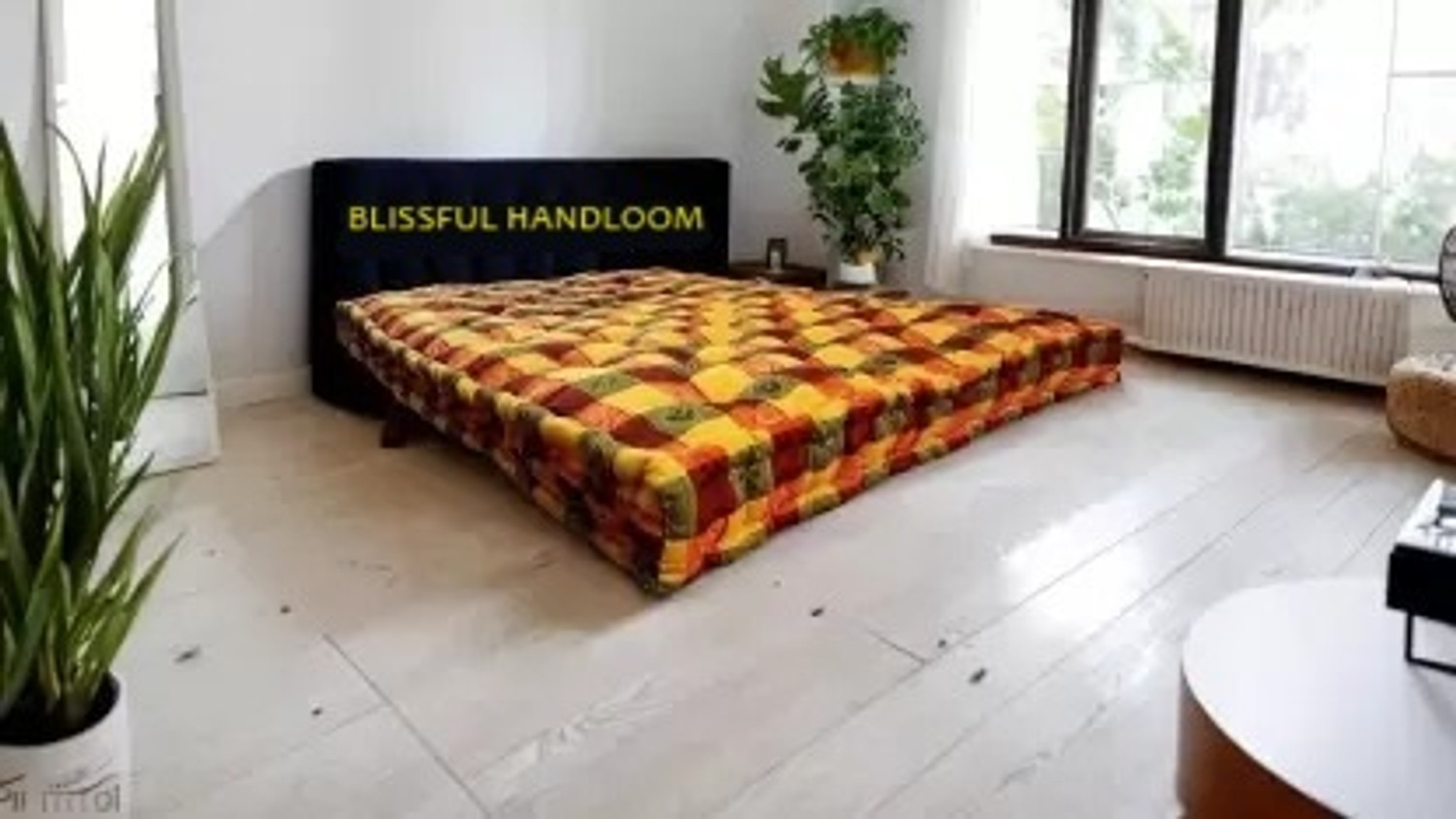 Image of BLISSFUL HANDLOOM Soft Multicolour 6X6ft / Gadda 5 inch King Cotton Mattress