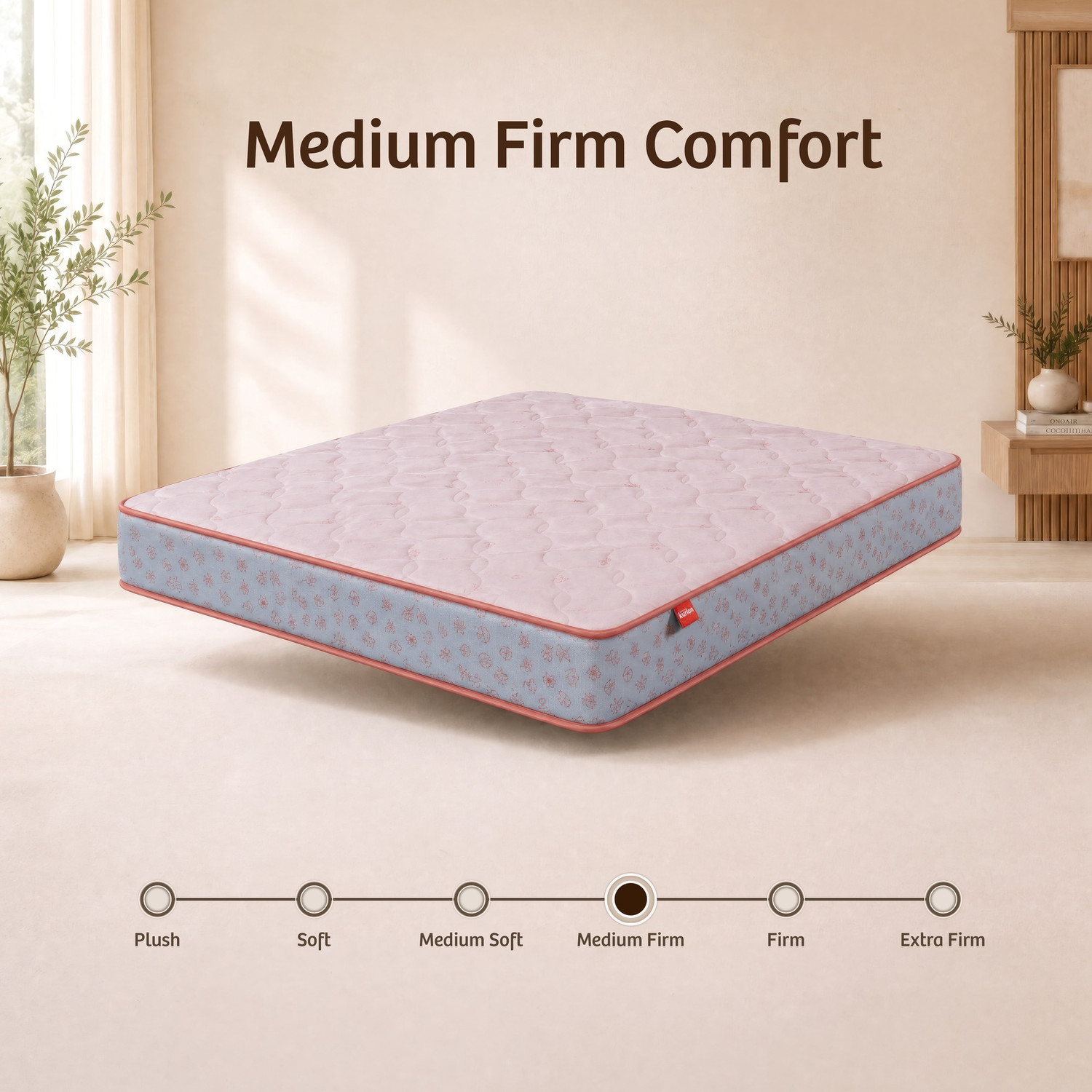 Image of KURLON Ortho Plus Spring, Medium Firm, Pocket Spring Core, 10 Yr Warranty, 6 inch King Pocket Spring Mattress