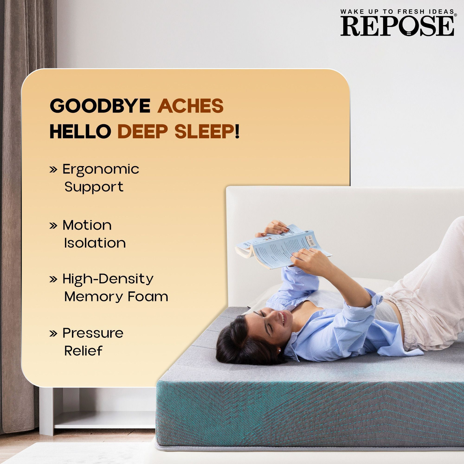 Image of Repose Orthopaedic Memory Foam 6 inch Double Memory Foam Mattress
