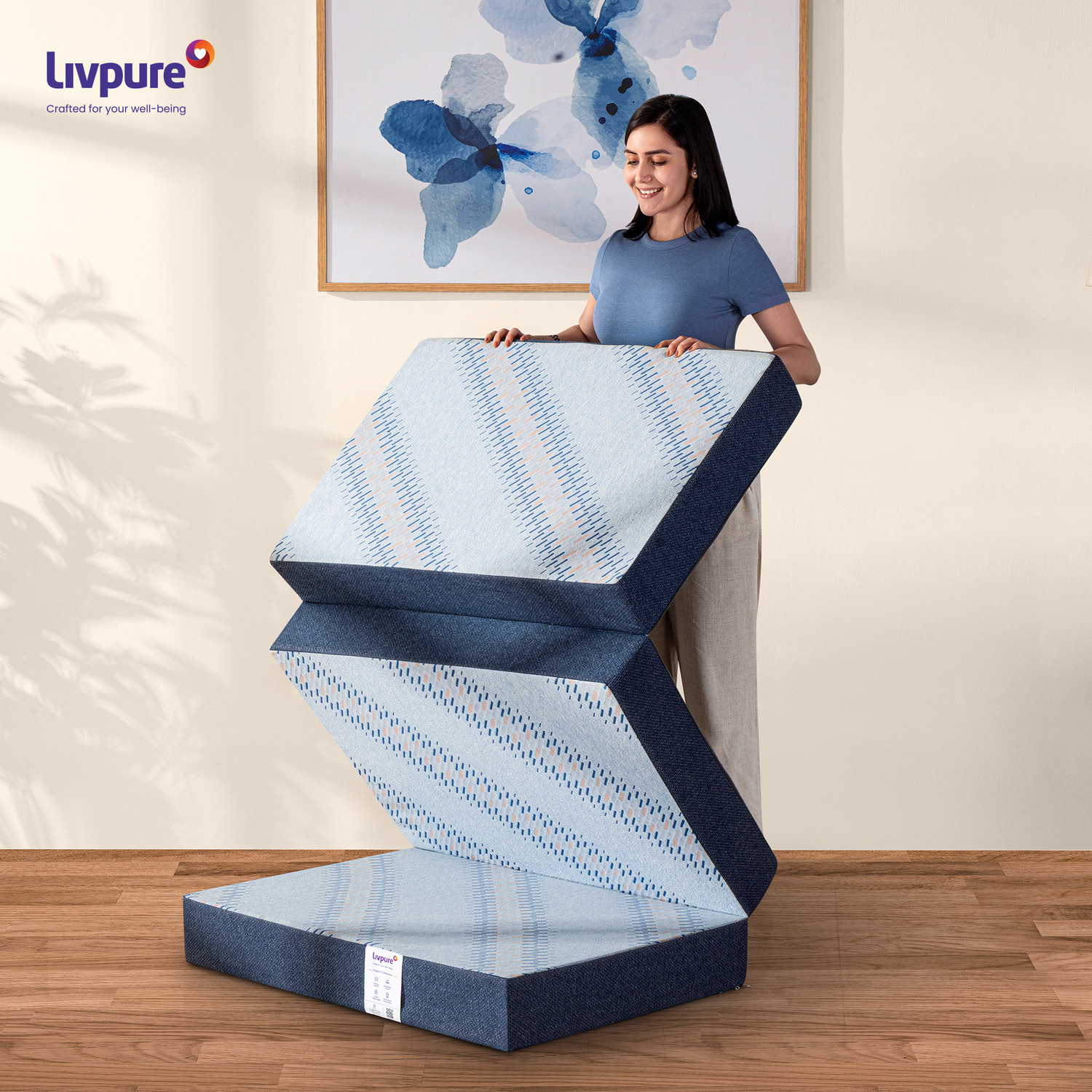 Image of Livpure Smart Tri Fold Mattress 3 inch Single Natural Latex Mattress