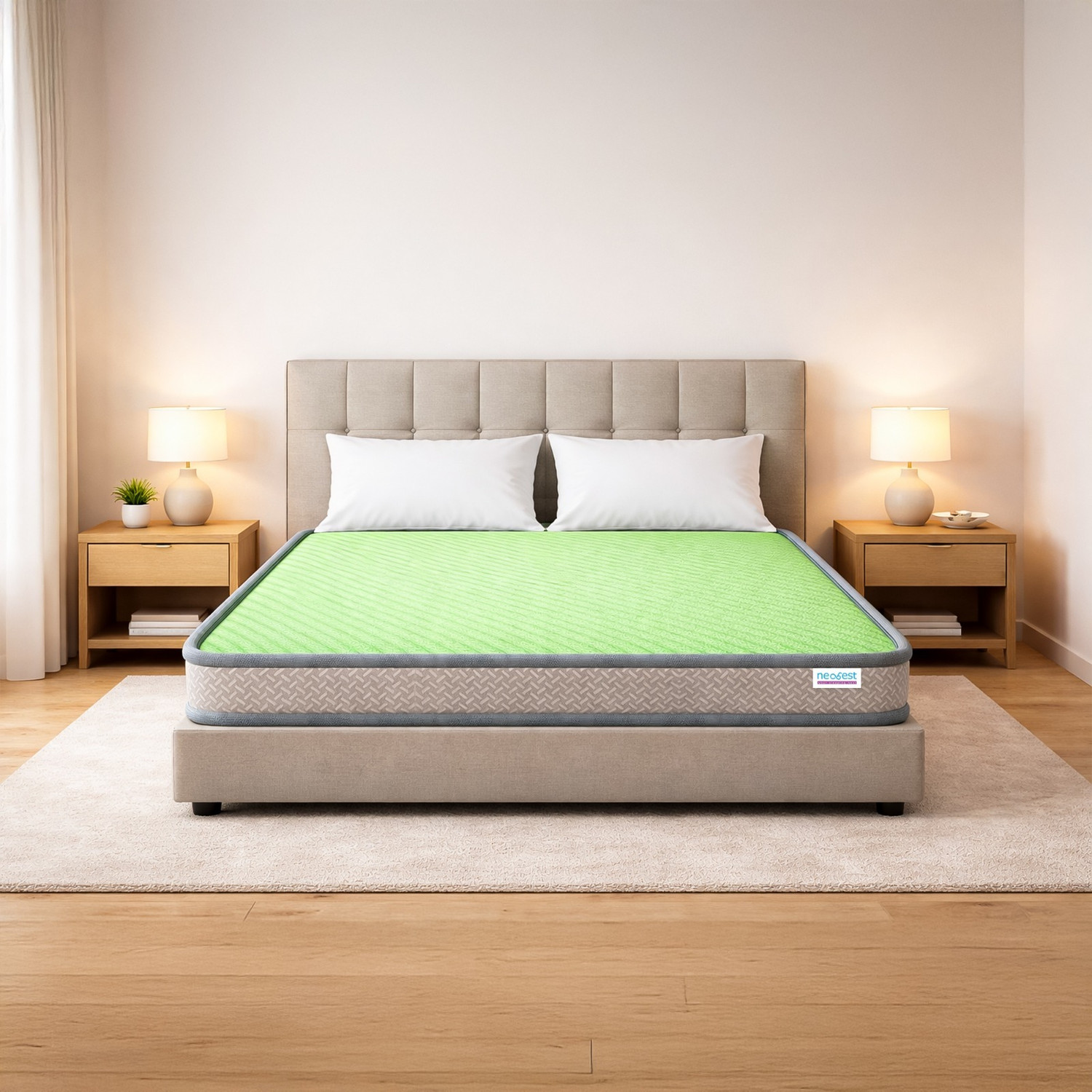 Image of Neobest Orthopaedic DualSide HR Foam, 3 Layer High Density Lumbar Foam Support Mattress 4 inch Double High Resilience (HR) Foam Mattress