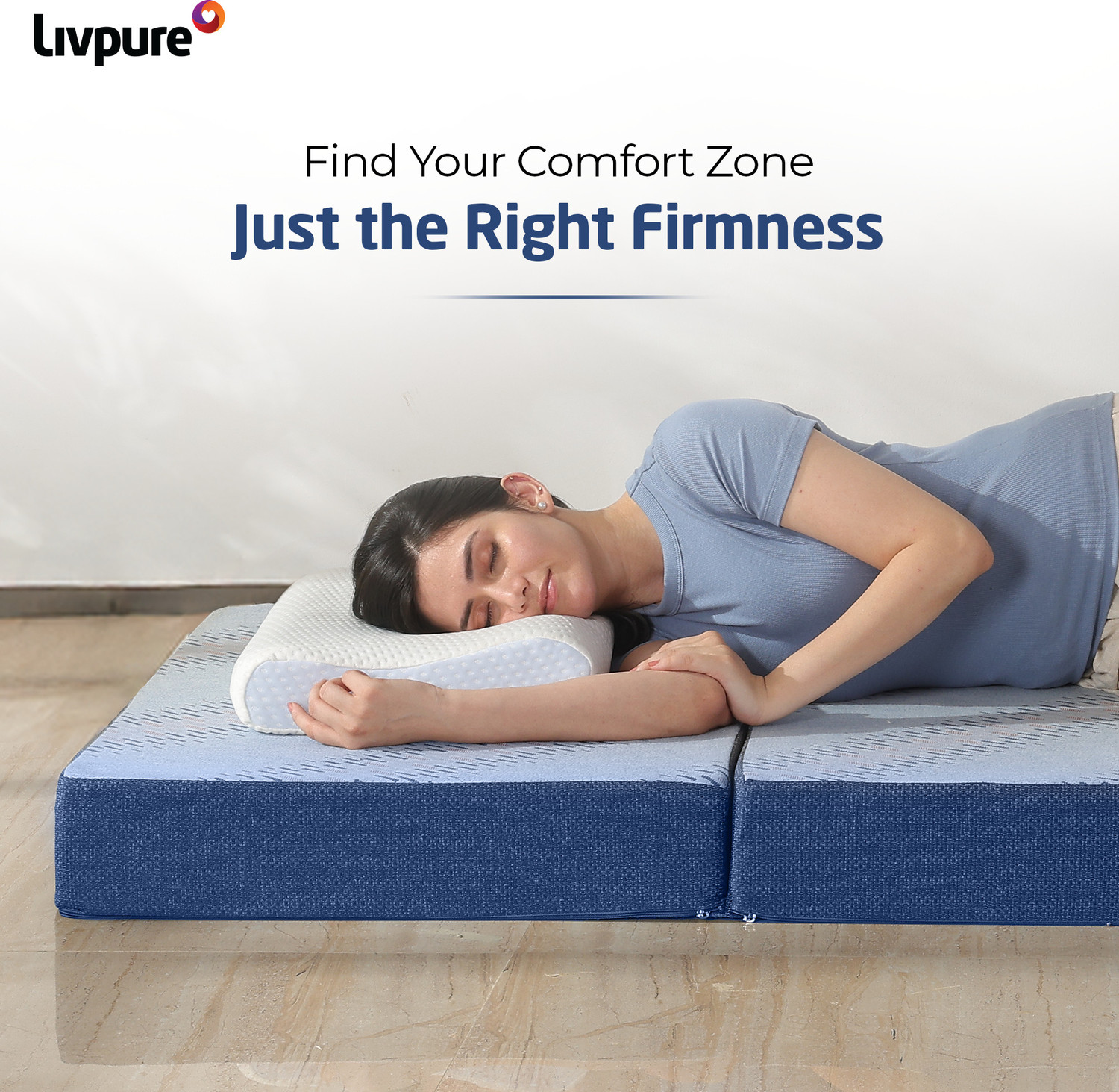 Image of Livpure Smart Tri Fold Mattress 3 inch Single Natural Latex Mattress