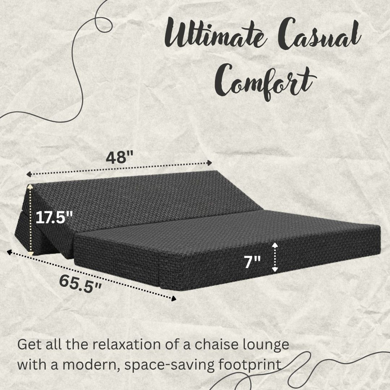 Image of Aeronix Premium Sofa-Mattress 3-in-1 Foldable Bed High-Density Foam Washable Cover 7 inch Double EPE Foam Mattress