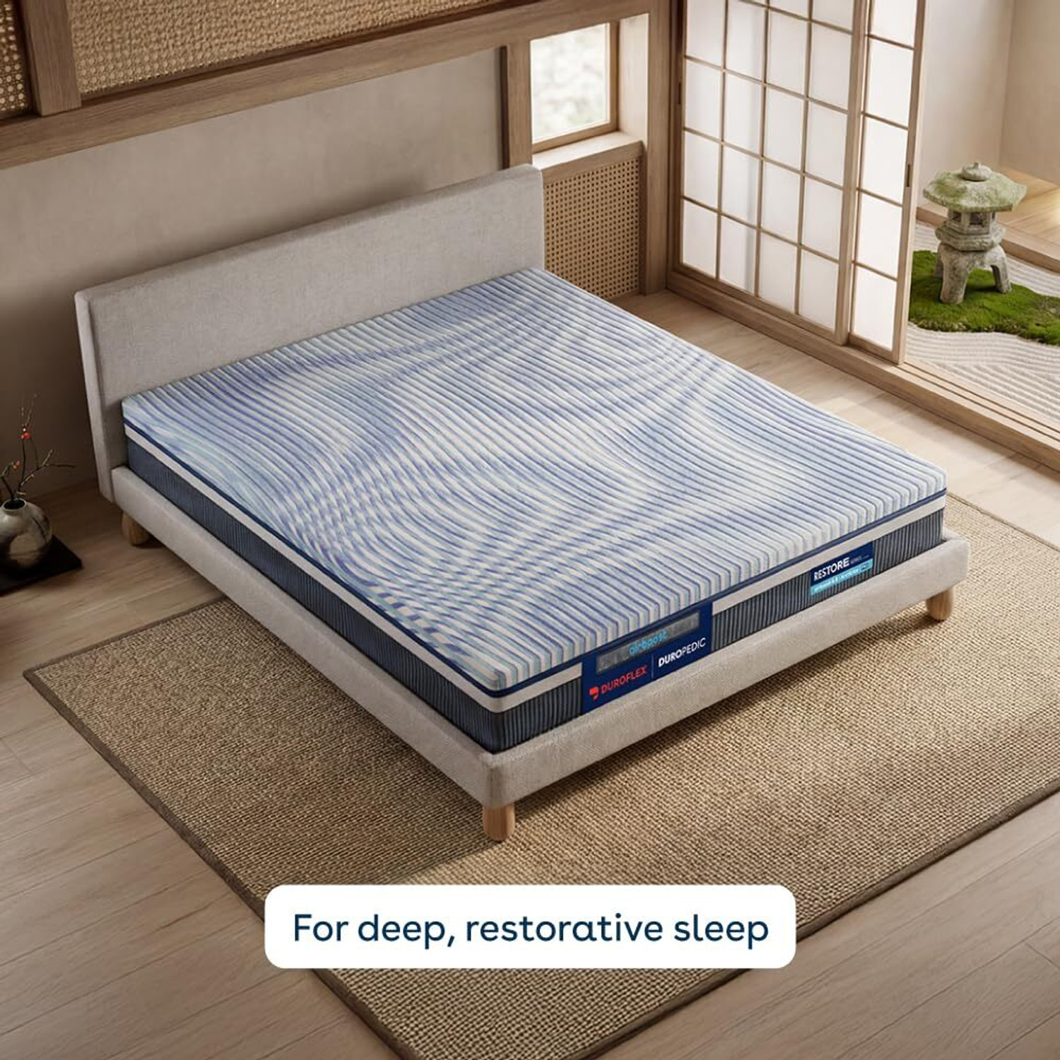 Image of Duroflex Duropedic Airboost 6.8 AI Pro - Dual Firmness Orthopedic Mattress with Neo Latex 8 inch King High Resilience (HR) Foam Mattress