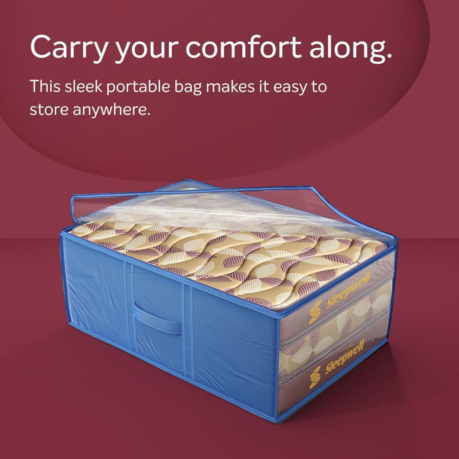 Image of Sleepwell Tarang-Foldable Mattress / Tri-fold /Budget friendly,Medium firm Mattress 3 inch Single PU Foam Mattress