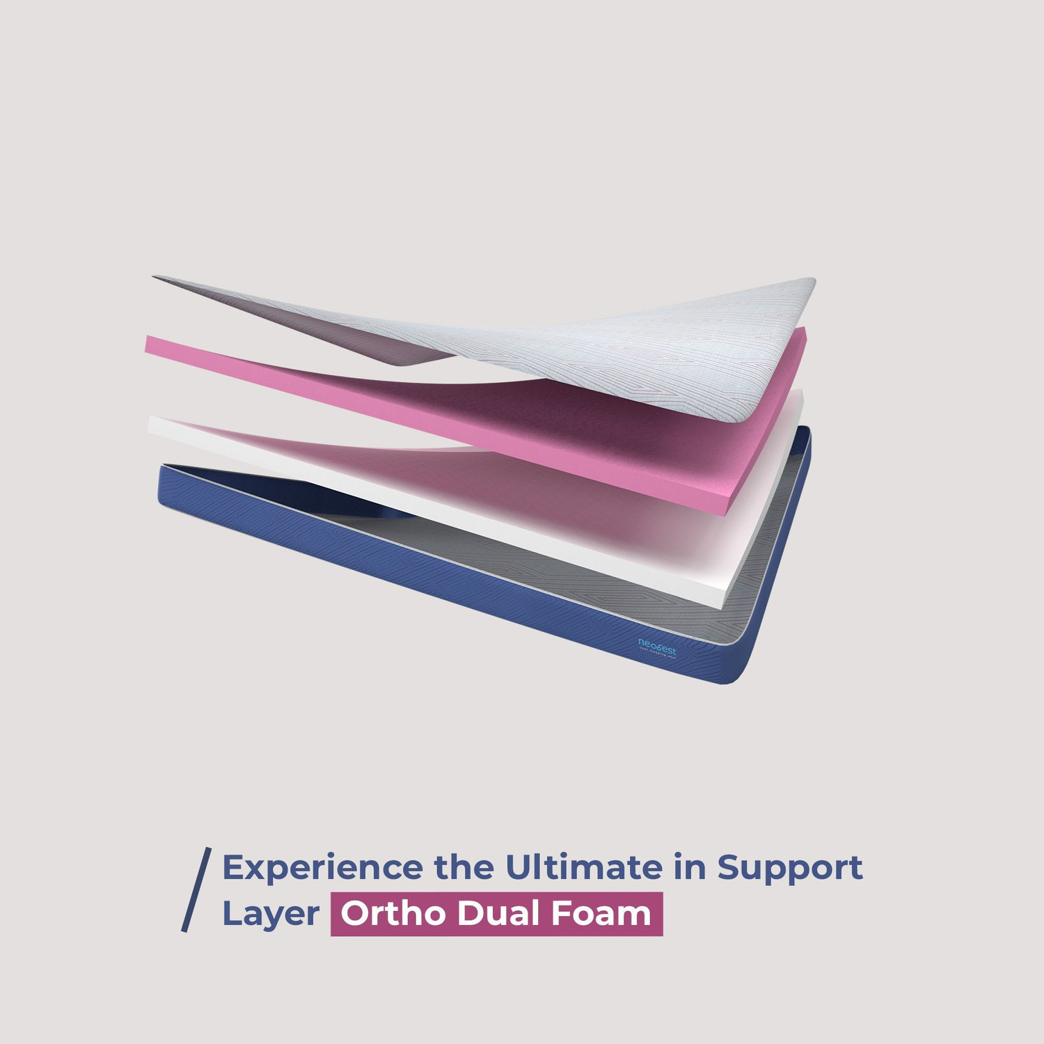 Image of Neobest 5-Layered Ortho Dual Deluxe HR & Re-Bonded 8 inch inch Queen High Resilience (HR) Foam Mattress