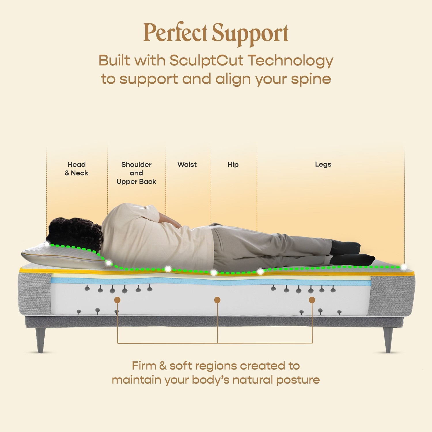 Image of SleepyCat Hybrid Latex Mattress for Back Pain Relief & Comfort 6 inch Double Latex Foam Mattress