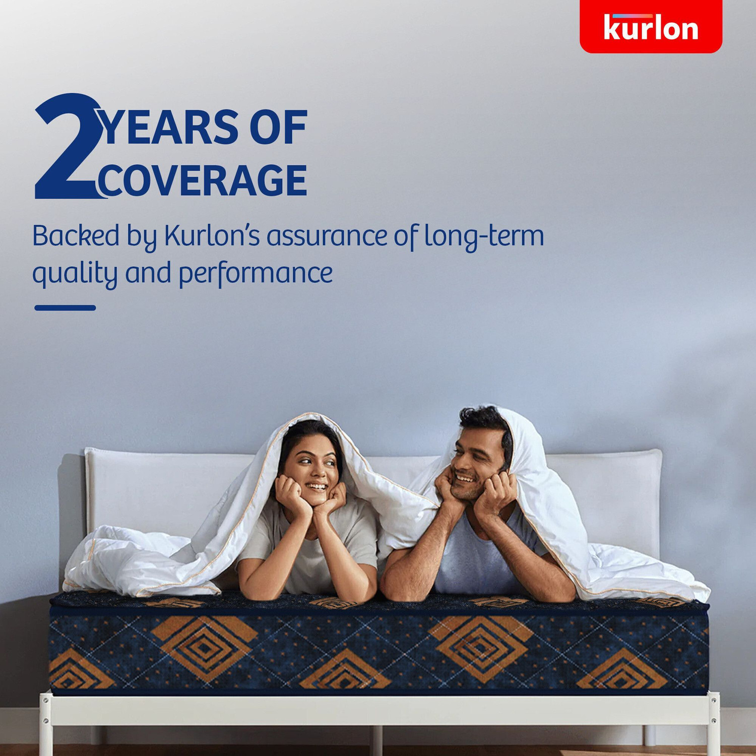 Image of KURLON Easy Star, Medium Firm, Reversible Quilted Sides, Lightweight, Breathable Cover 4 inch Double PU Foam Mattress (L x W: 75 inch x 48 inch)