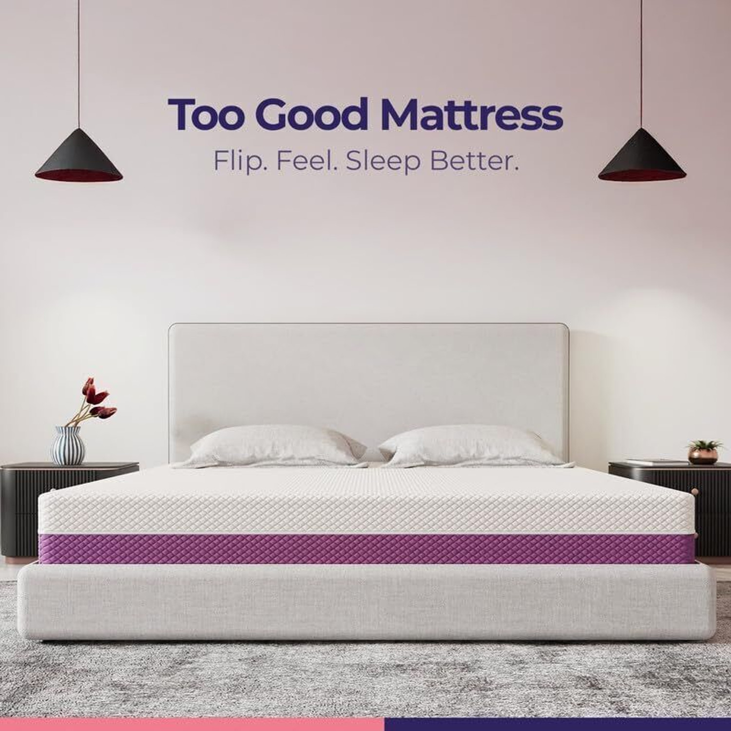 Image of Response 6 inch King Size Bed (84x72 inch) | 5-Zone Flipable Mattress with Dual Comfort 6 inch King High Density (HD) Foam Mattress