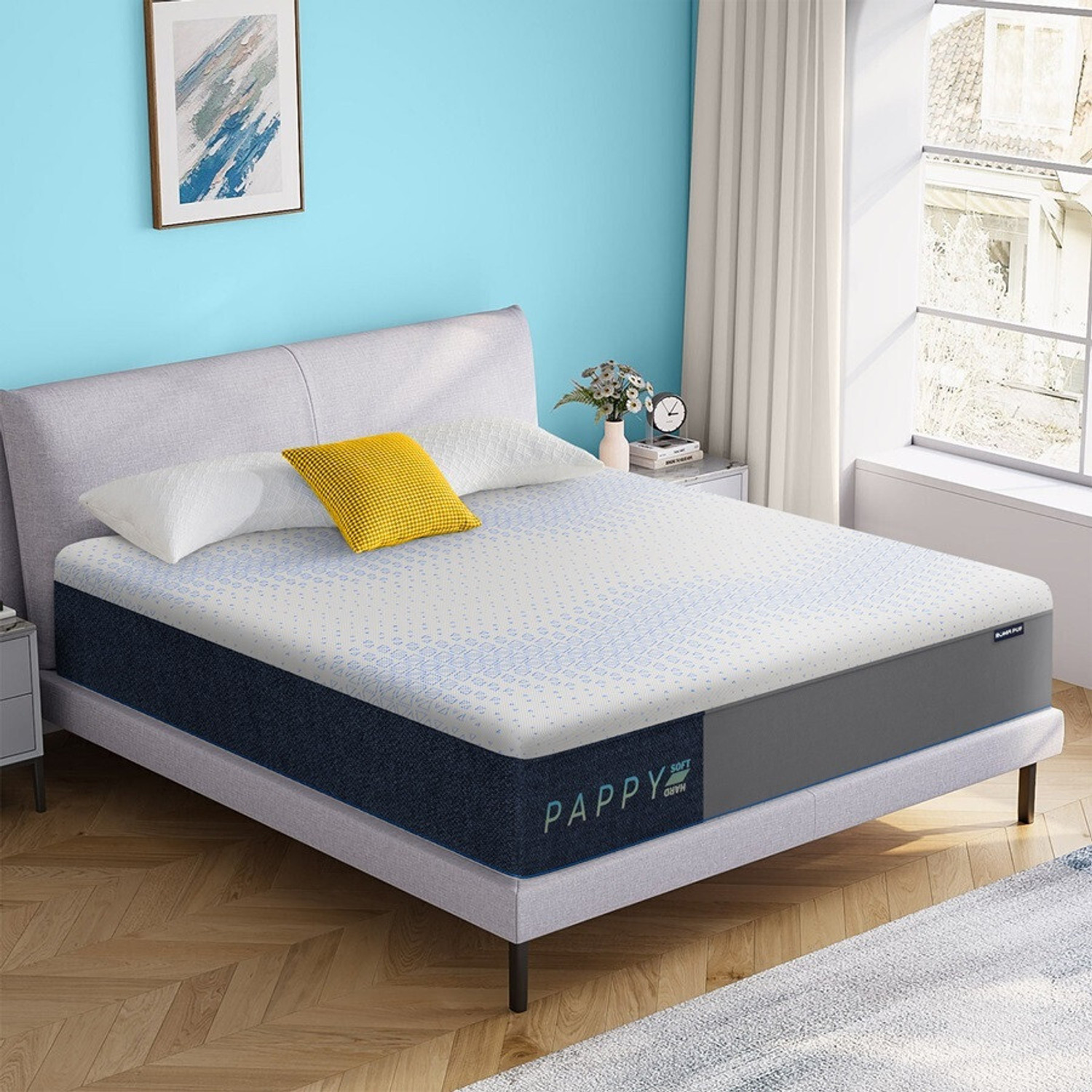 Image of Roma Puf Dual Comfort Mattress with Washable Cover & Cooling 2D Layer 8 inch Queen PU Foam Mattress