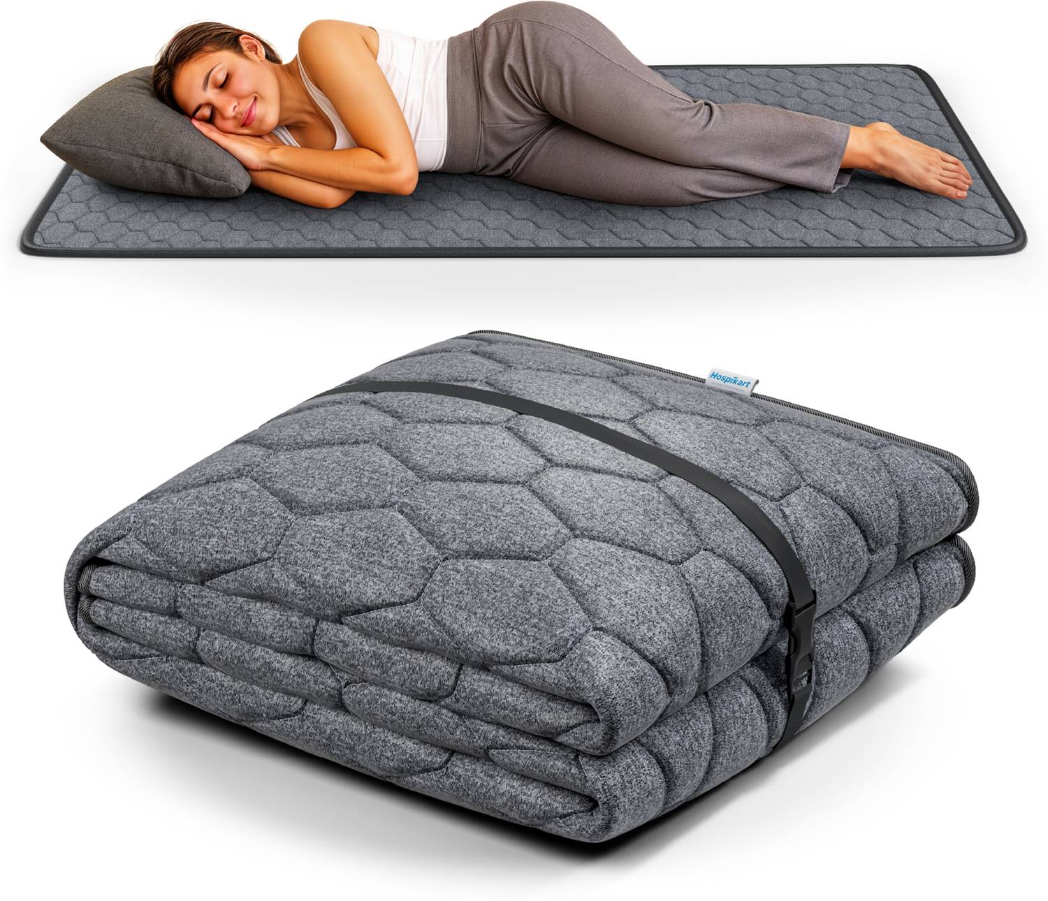 HOSPIKART Foldable Mattress for Floor Sleeping, High-Resilience Foam Guest & Travel Bed 1 inch Single High Resilience (HR) Foam Mattress