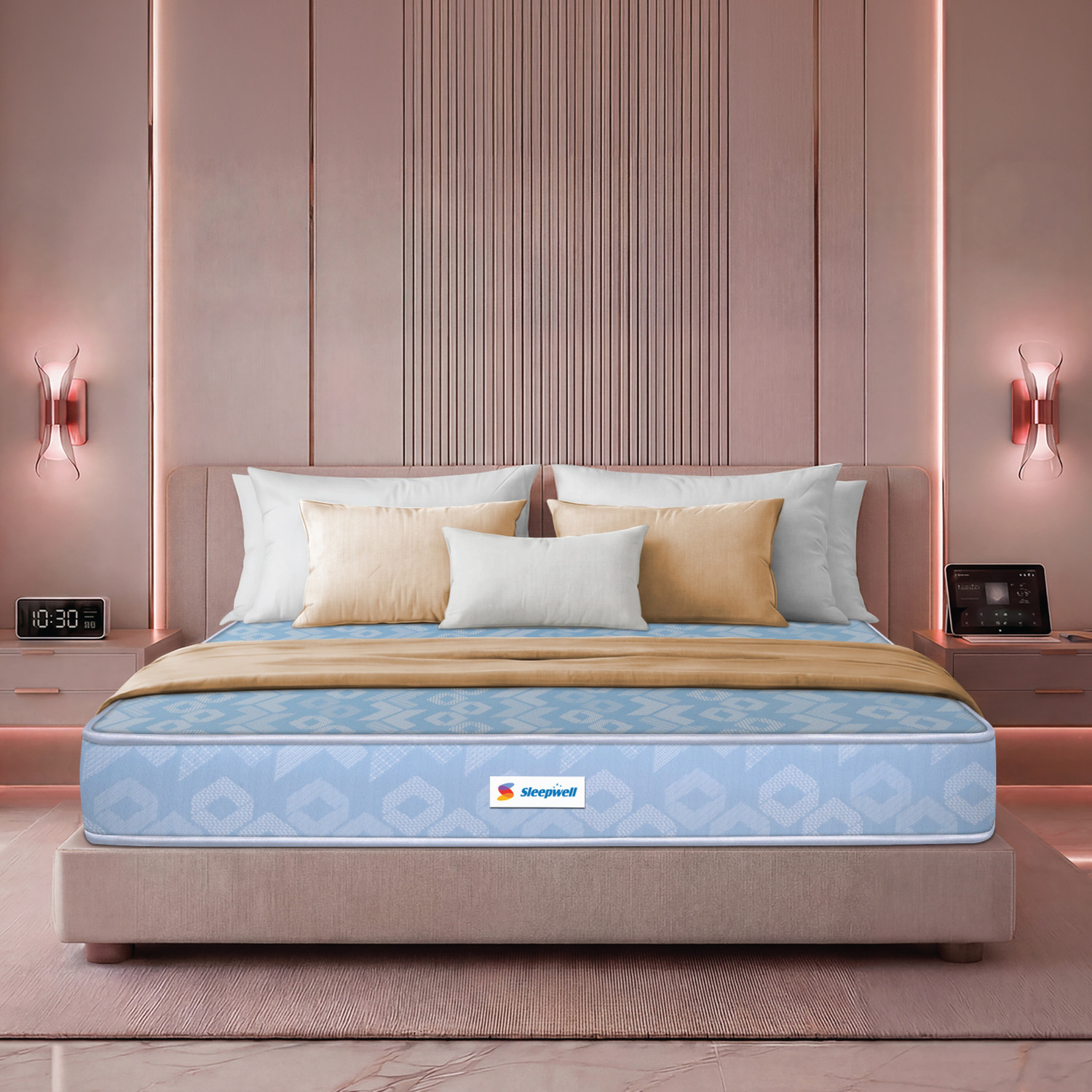 Image of Sleepwell Dual, Medium Soft & Firm, Reversible Flip, Anti-Microbial, 10 Yr Warranty, 5 inch King High Resilience (HR) Foam Mattress