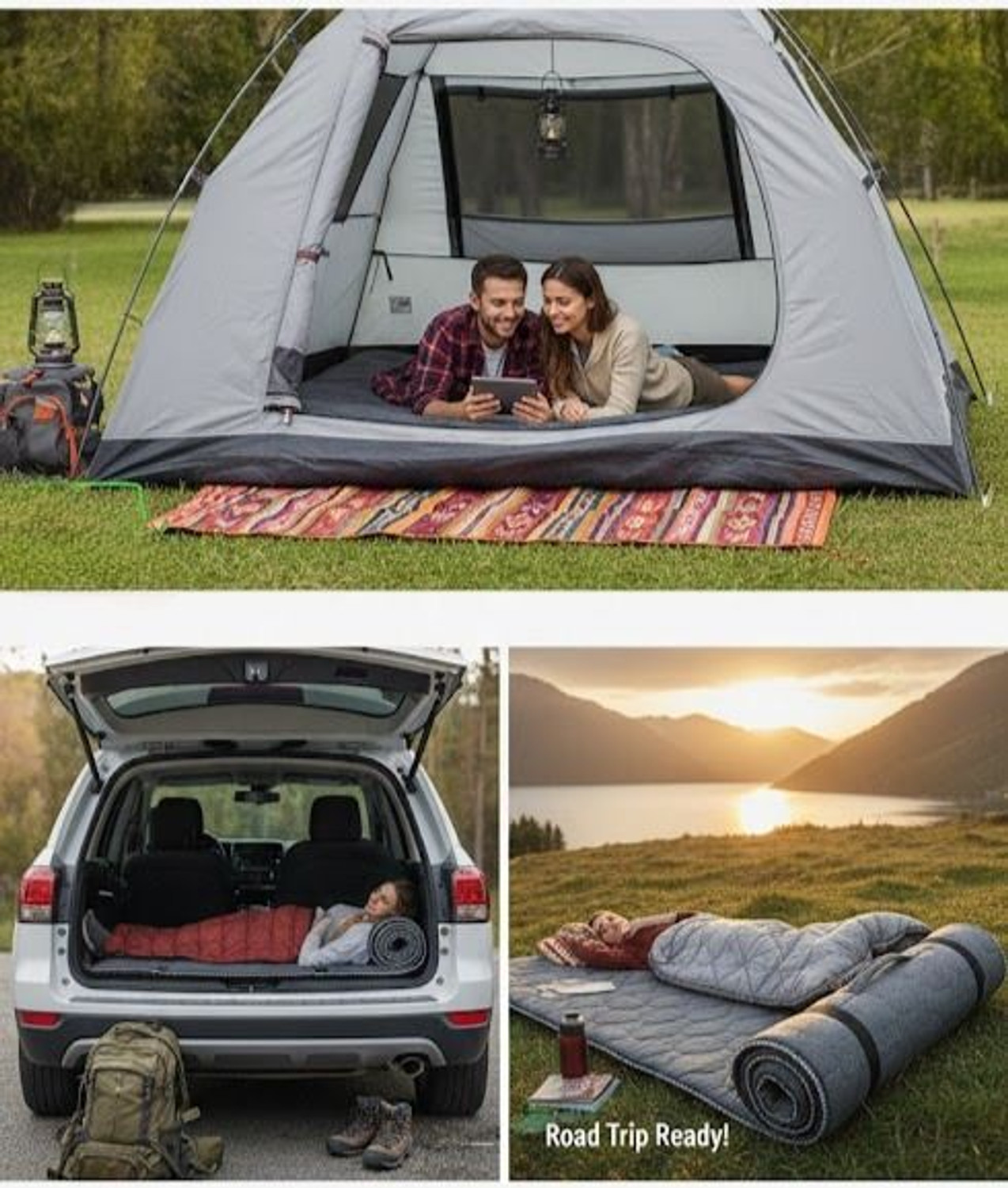 Image of Aeronix Portable Folding compact camping exercise,pilates travel mattress 1.5 inch Single Memory Foam Mattress