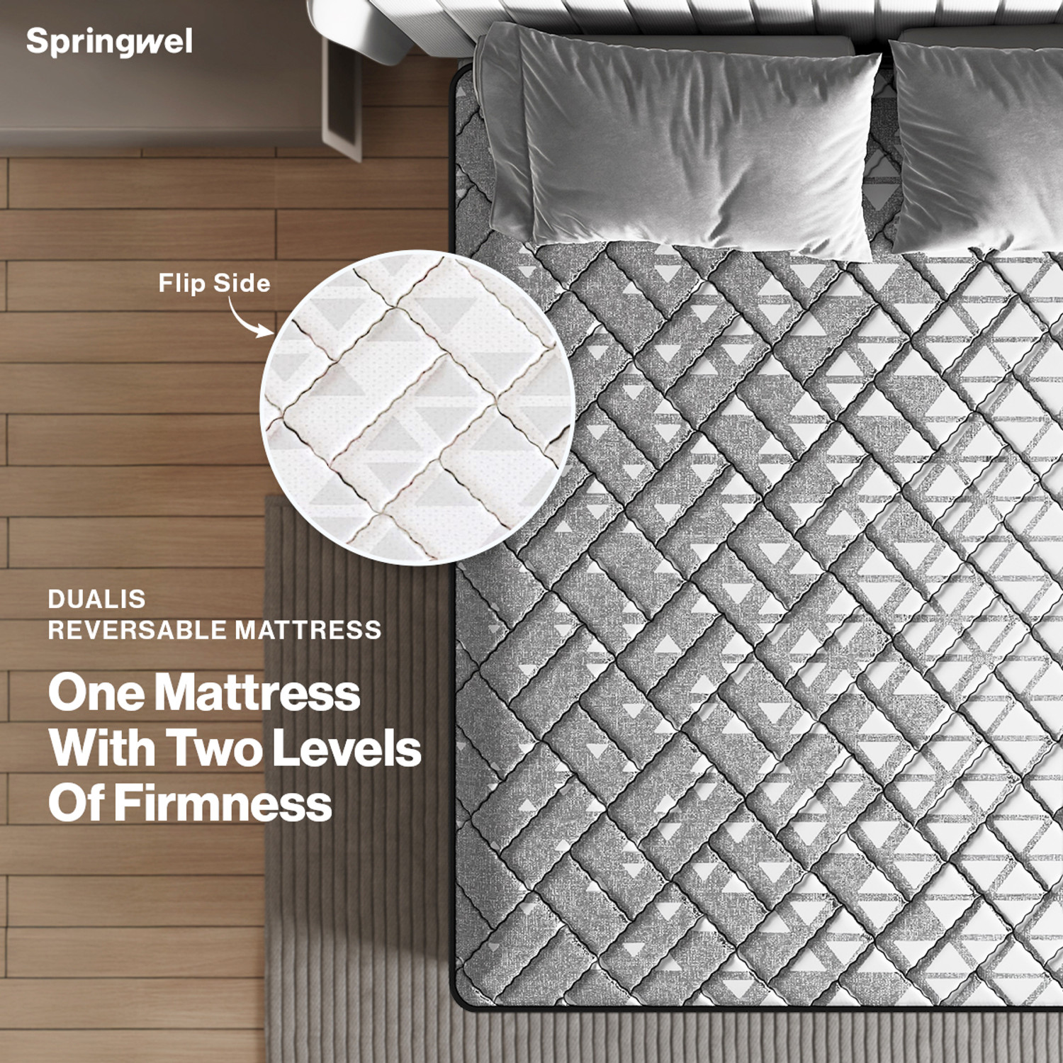 Image of SPRINGWEL Dualis Dual Comfort Reversible Medium Firm Mattress With Bamboo Charcoal Fabric 5 inch Single High Density (HD) Foam Mattress