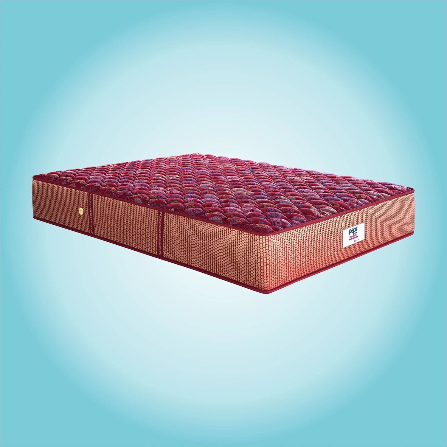 Image of PEPS Springkoil Durable PU Foam Quilt, Medium Firm Back Support, Dark Blue 6 inch Queen Bonnell Spring Mattress (L x W: 72 inch x 60 inch)